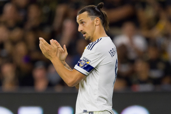 Ibrahimovic, durante un partido con Los Angeles Galaxy.