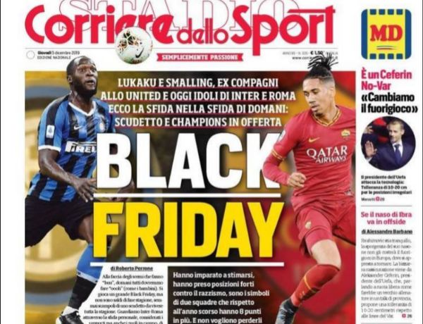 La portada del jueves del 'Corriere dello Sport'.