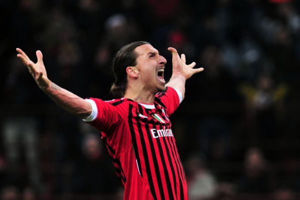 Ibrahimovic, con el Milán, en 2012.