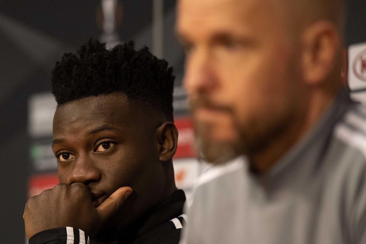 Onana, en una rueda de prensa del Ajax.