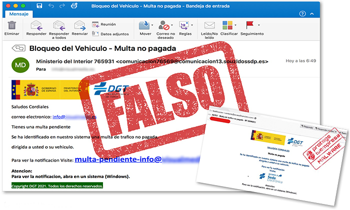 La DGT alerta de un nuevo intento de estafa por email: no es una multa ...