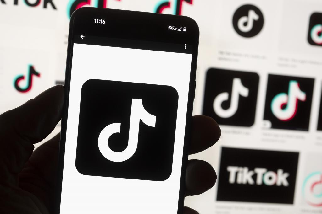 Logotipo de TikTok en una pantalla móvil.