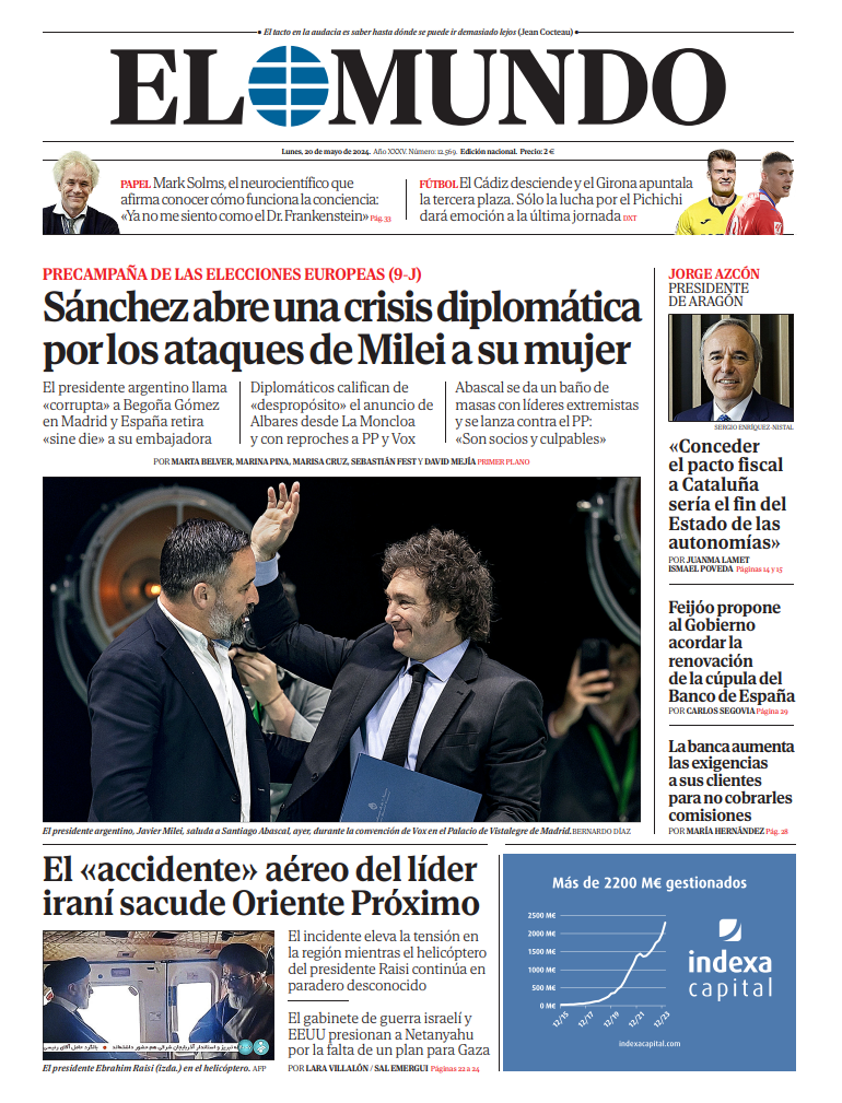 Portada de EL MUNDO del lunes 20 de mayo de 2024 | Medios