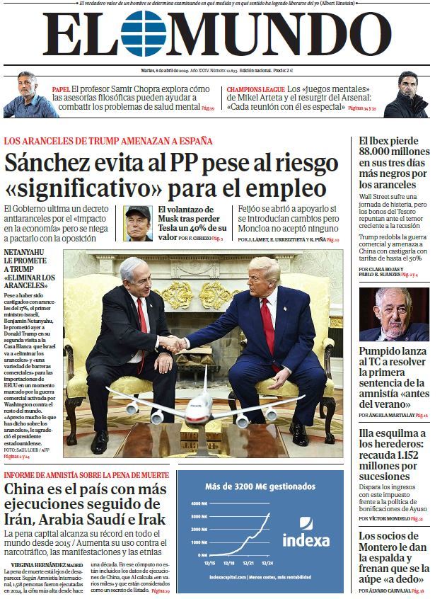 Portada de EL MUNDO del martes 8 de abril de 2025 | Medios