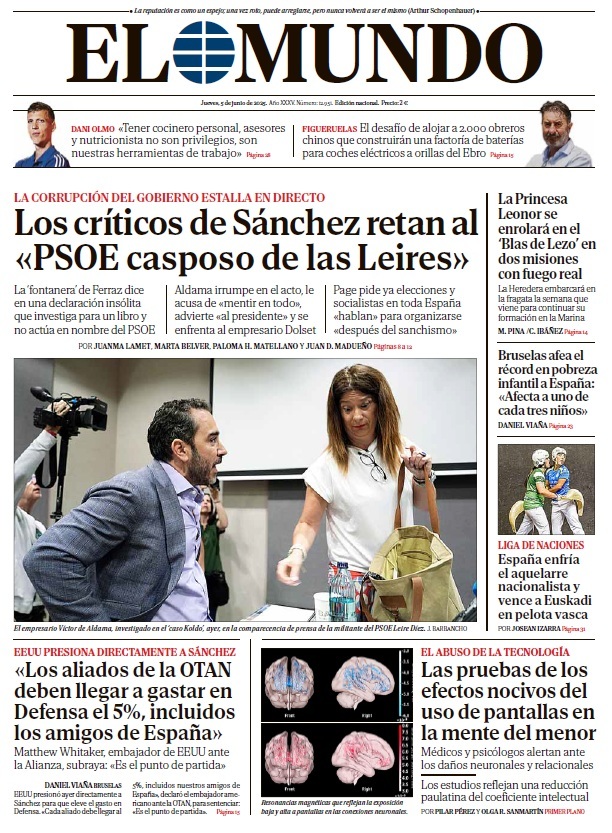 Portada de EL MUNDO del jueves 5 de junio de 2025 | Medios
