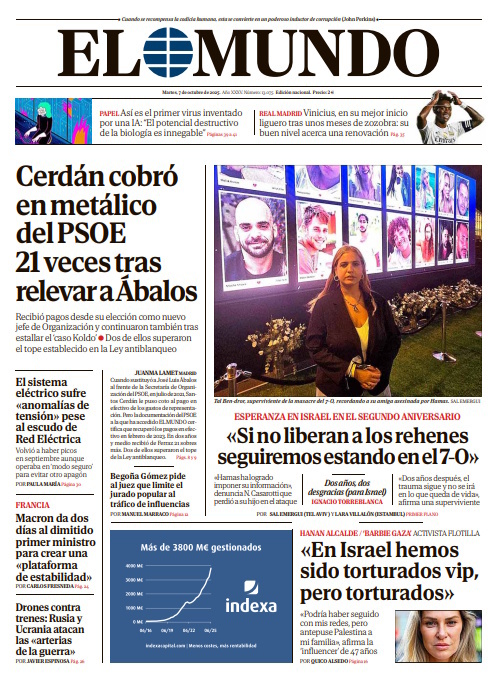 Portada de EL MUNDO del martes 7 de octubre de 2025 | Medios