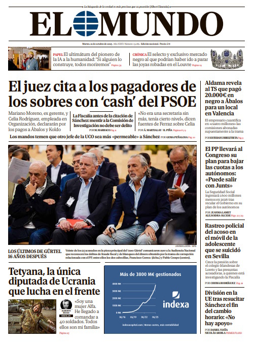 Portada de EL MUNDO del martes 21 de octubre de 2025 | Medios