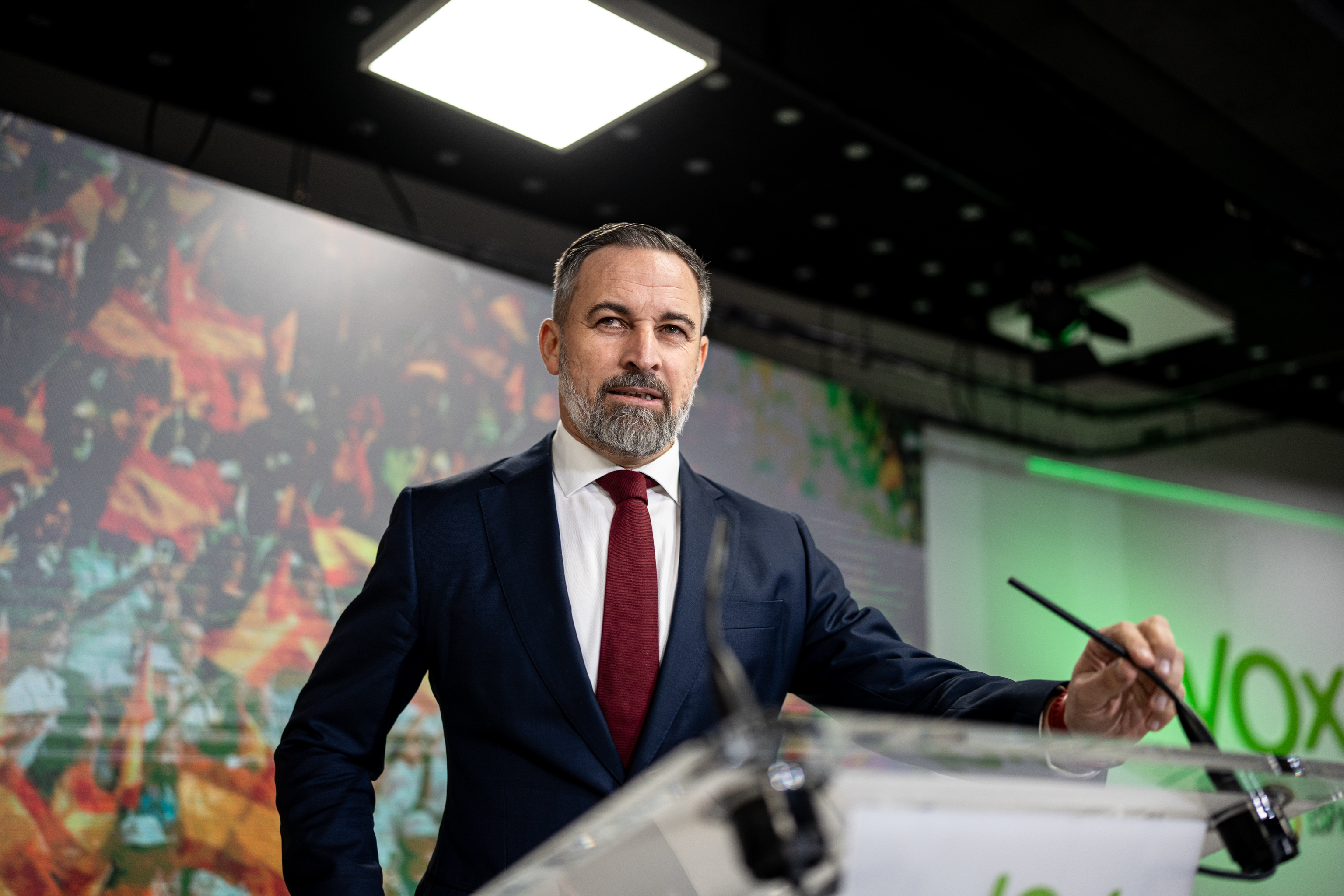 Santiago Abascal, en la sede de Vox hace unos días.