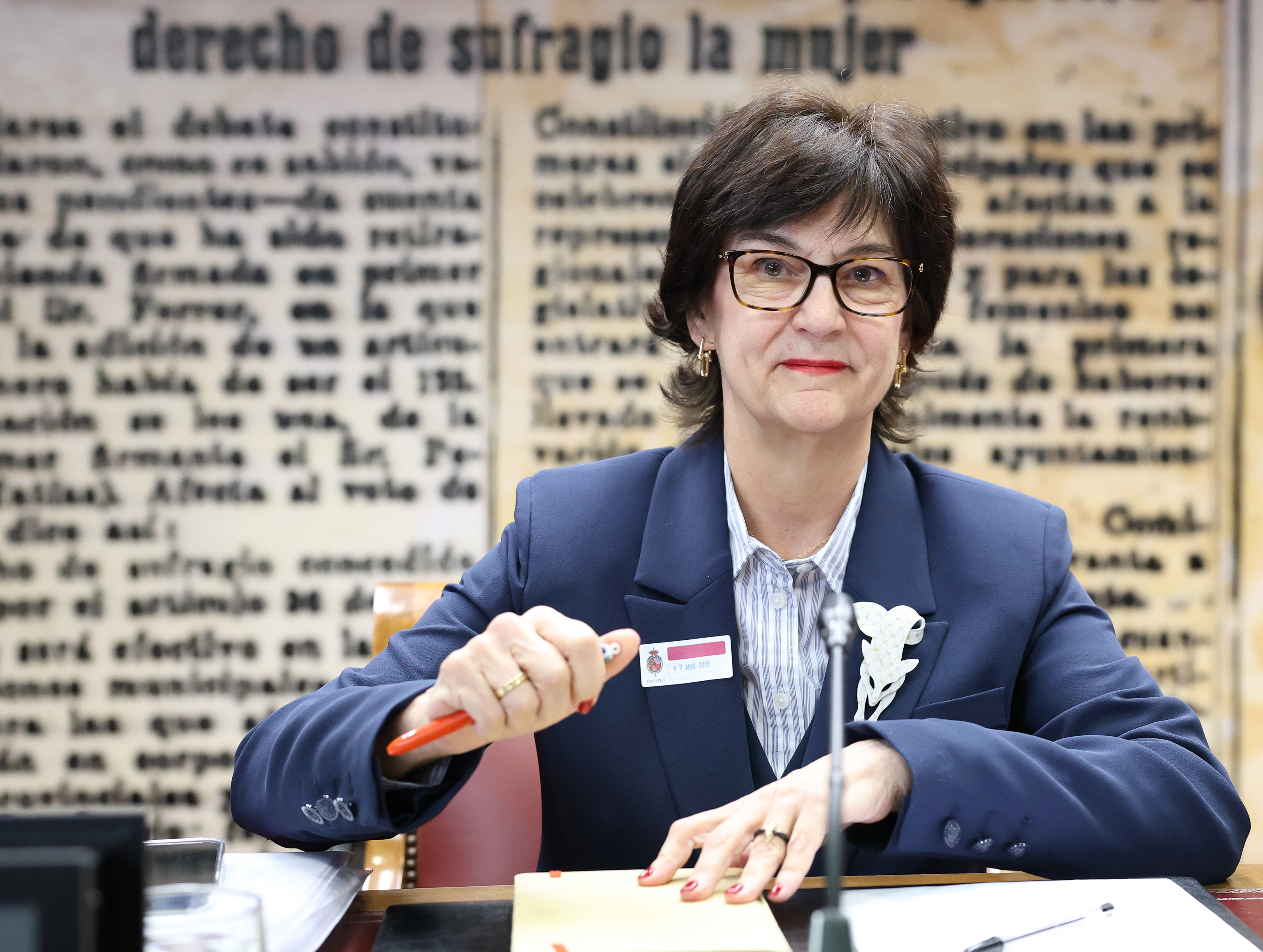 La presidenta de la CNMC, Cani Fern�ndez, compareci� en la comisi�n que investiga el apag�n en el Senado el pasado s�bado.