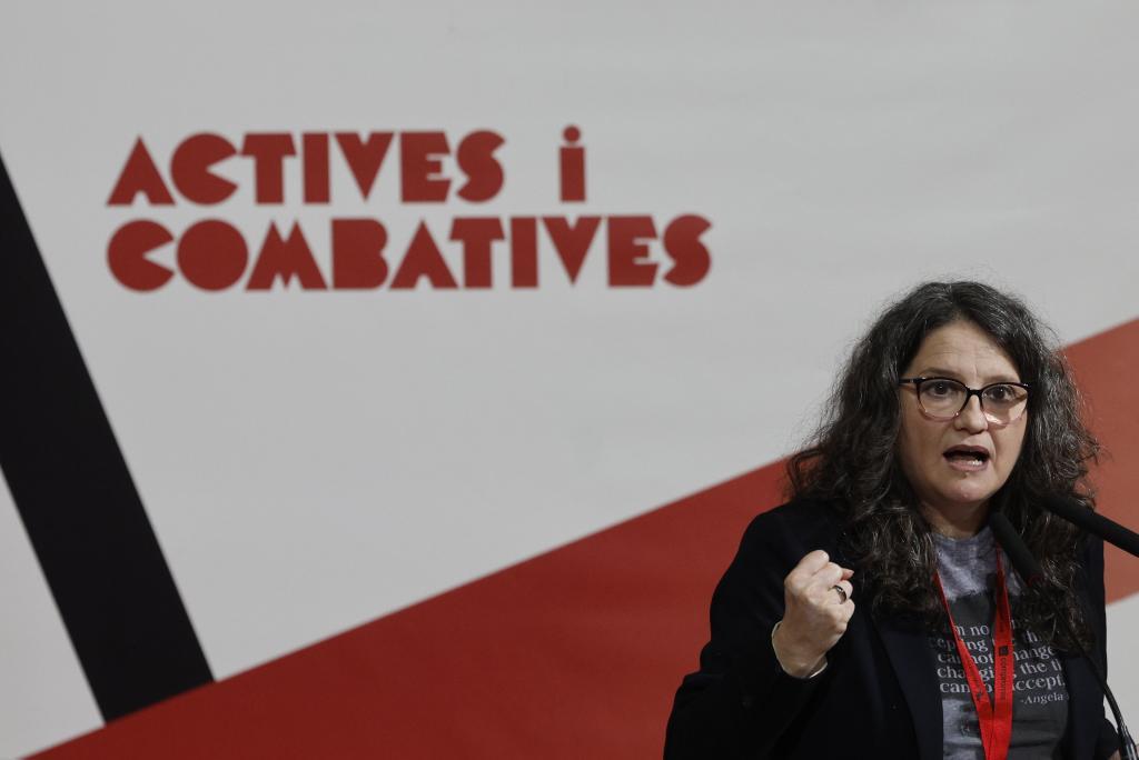 Mónica Oltra, ayer en Valencia, en el congreso de su partido, Iniciativa.
