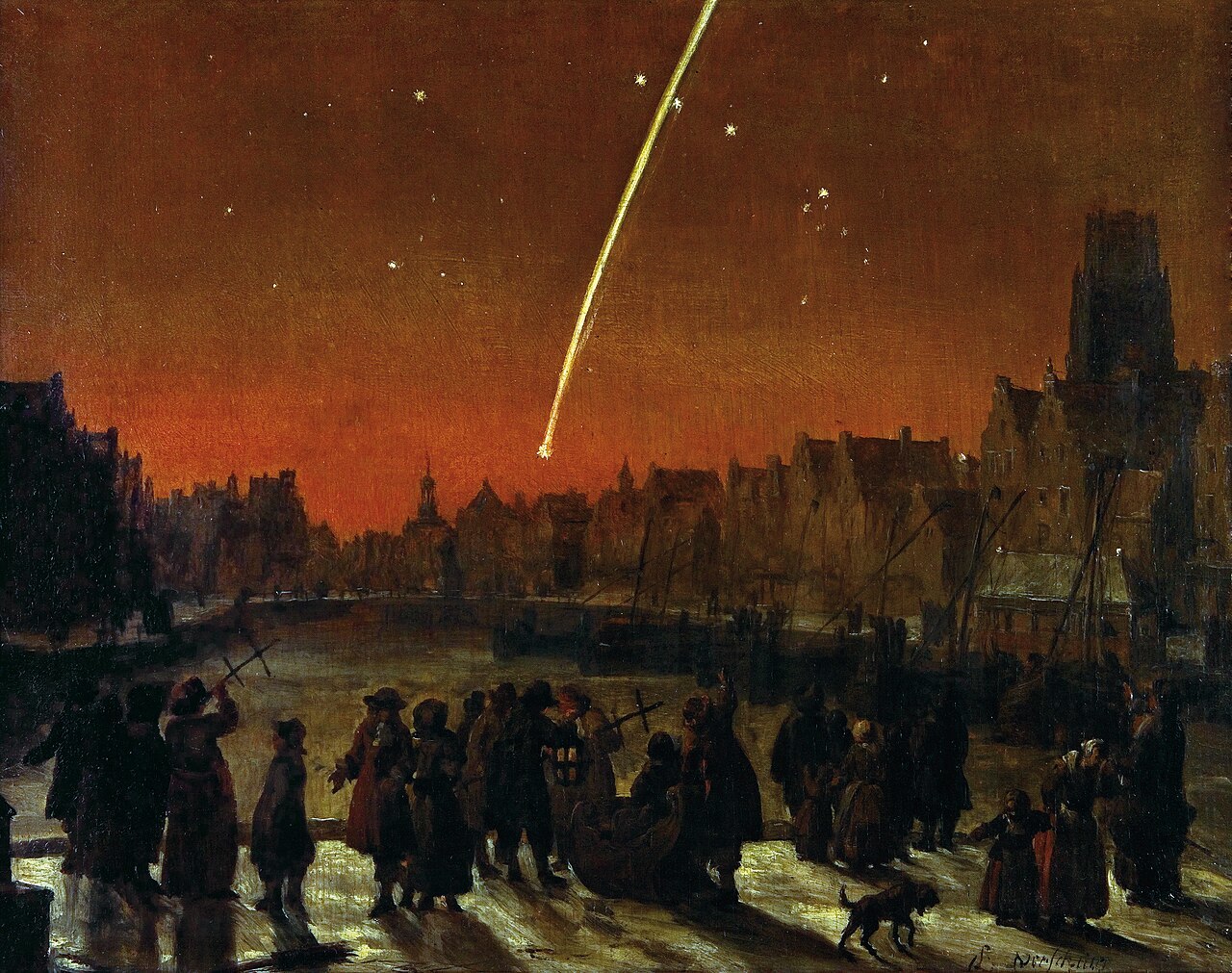 Lieve Verschuier: el gran cometa de 1680 sobre Rotterdam.