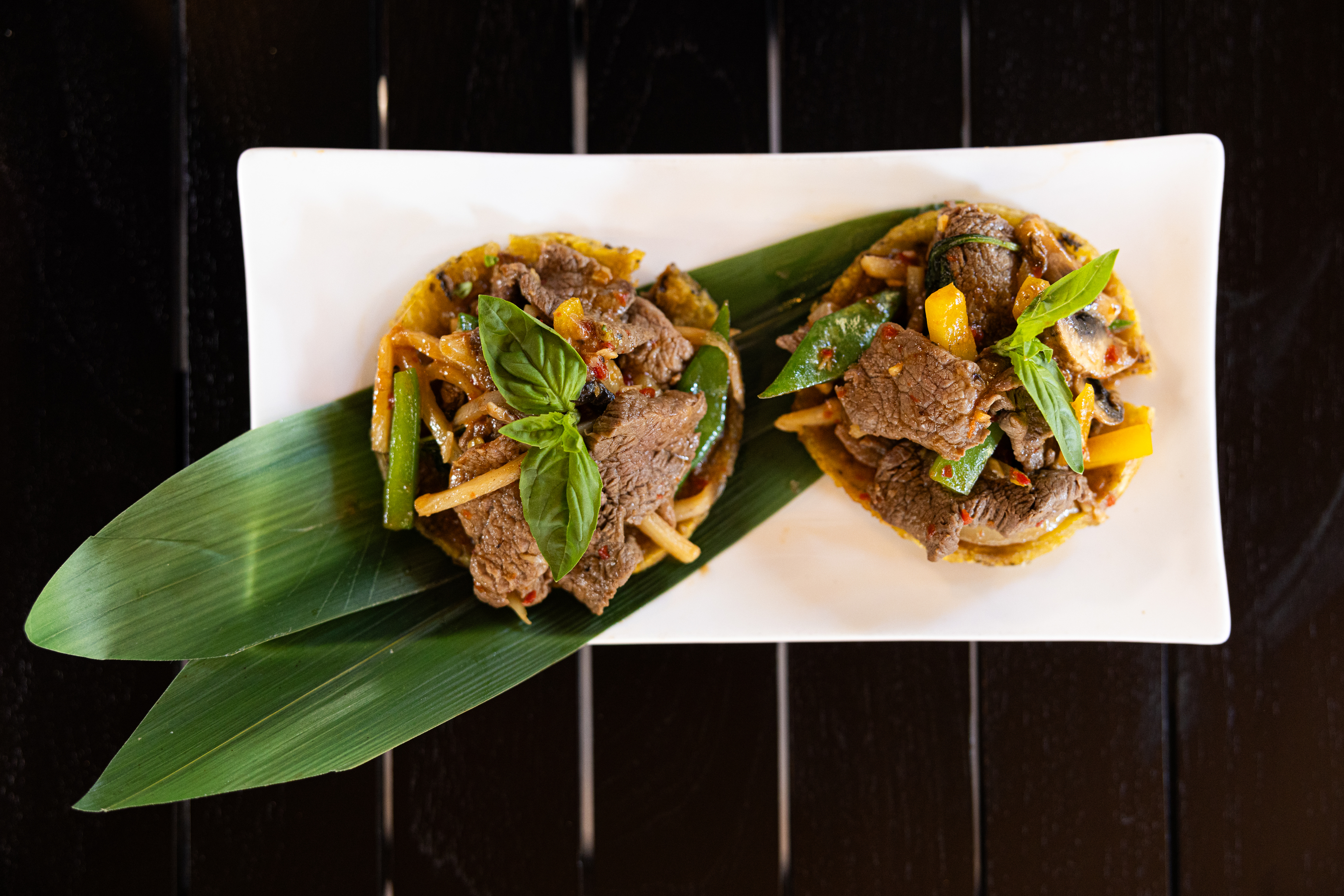 Taco de solomillo al wok.