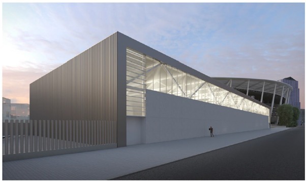 Figuración del polideportivo de Benicalap.