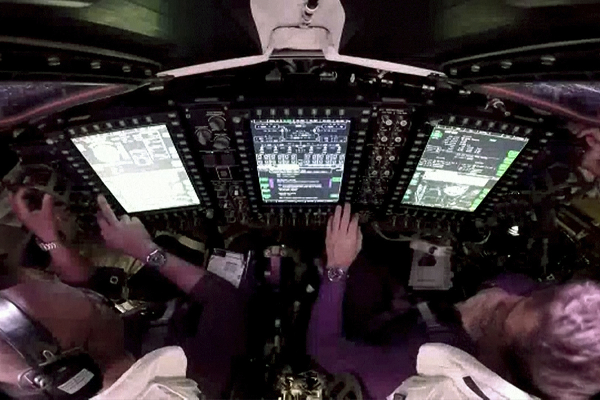 Los astronautas dentro de la cápsula 'Orión'
