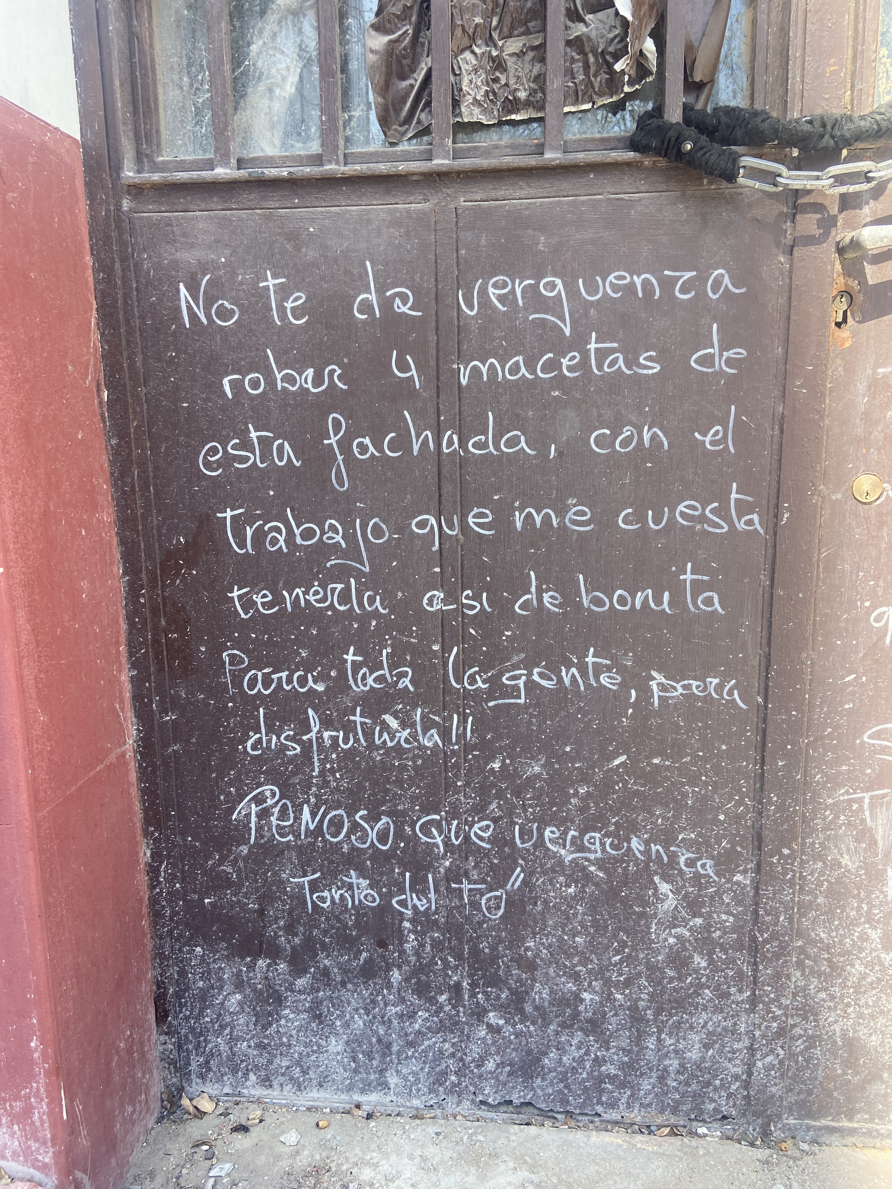 A propósito del robo de cuatro macetas