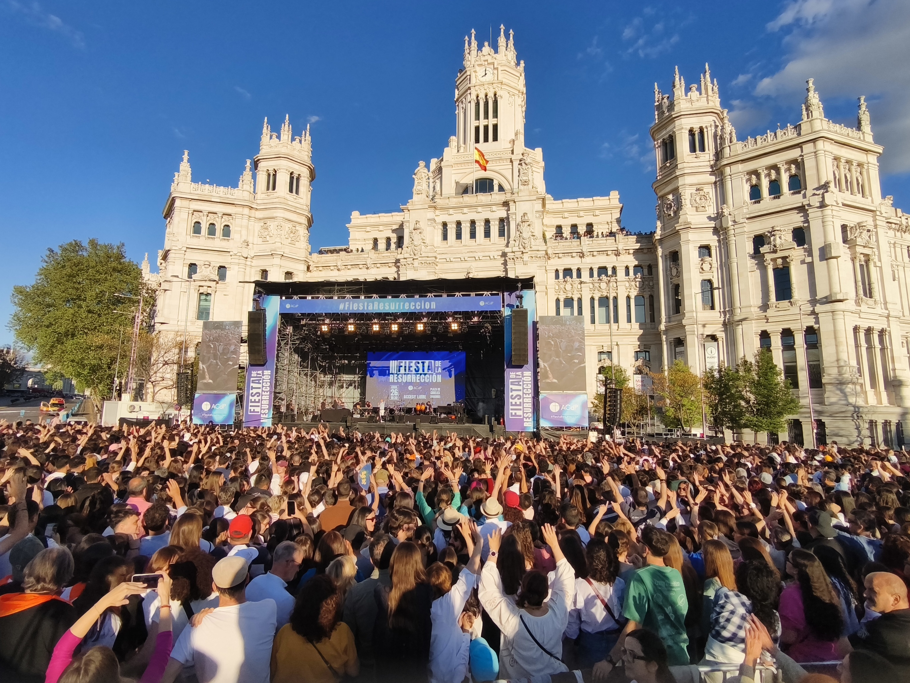 La plaza de Cibeles en la �ltima edici�n de la Fiesta de la Resurrecci�n.