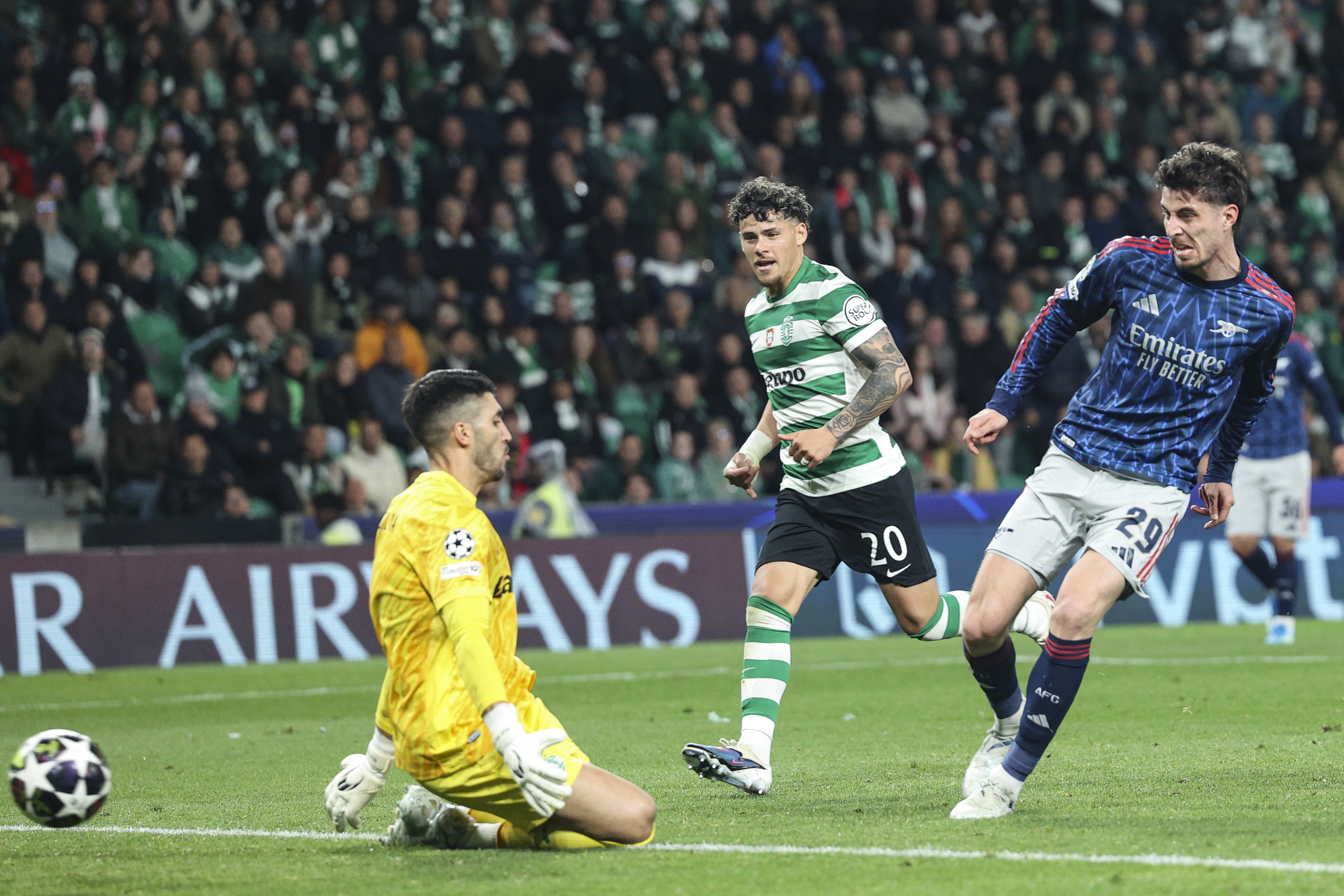 Havertz bate a Rui Silva, en el único gol del partido.