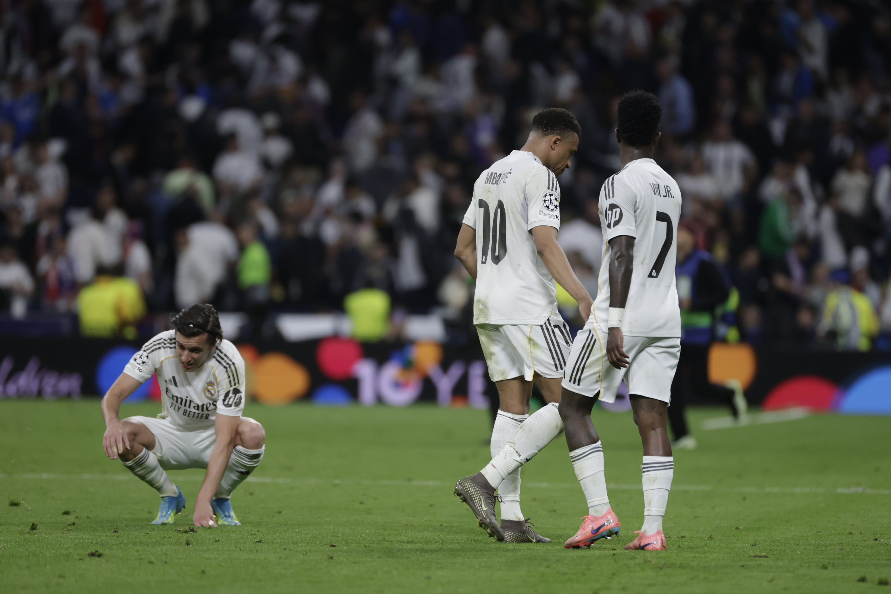 Mbappé y Vinicius, ante el Bayern.