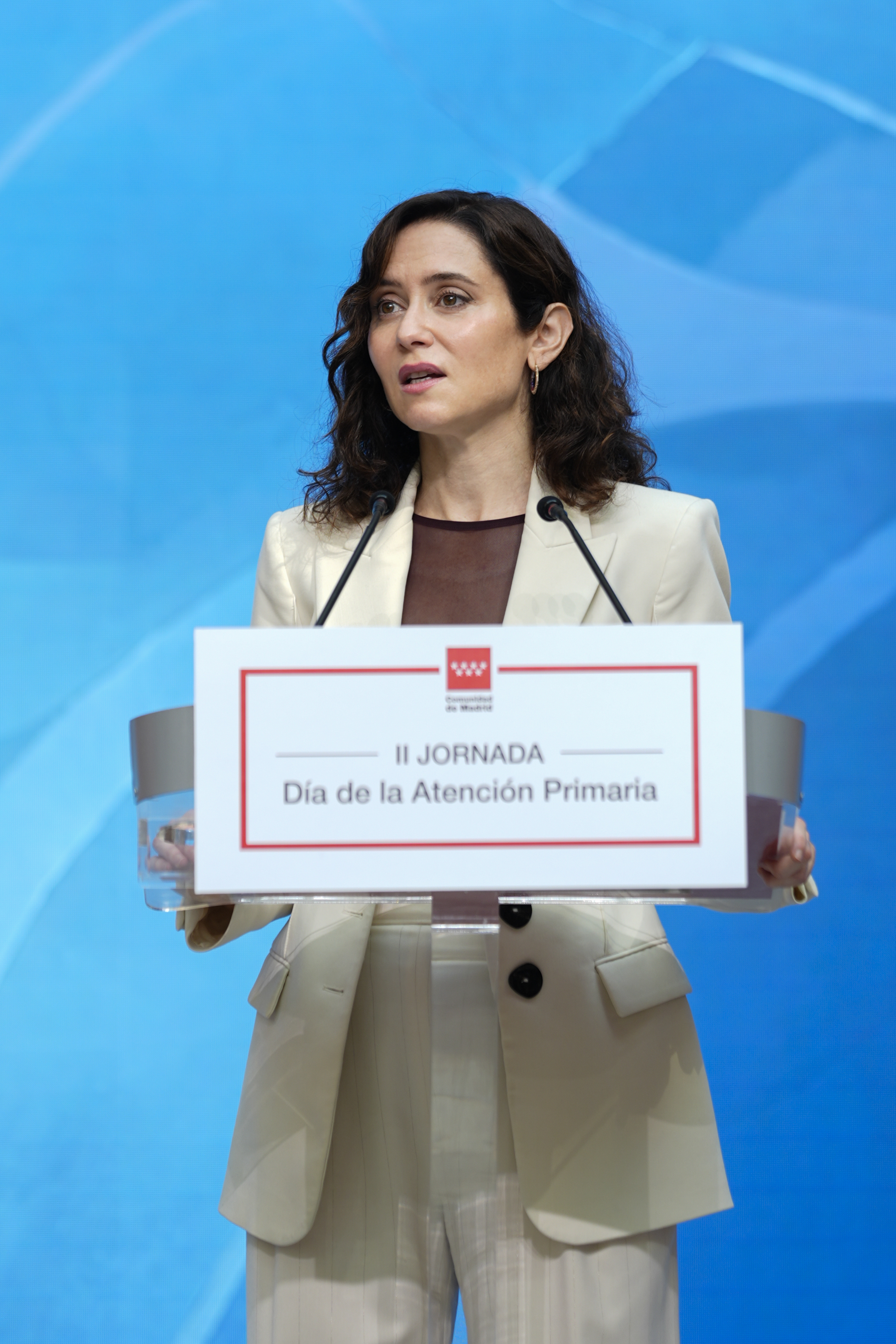 Ayuso, este viernes durante el acto por el Día de la Atención Primaria.