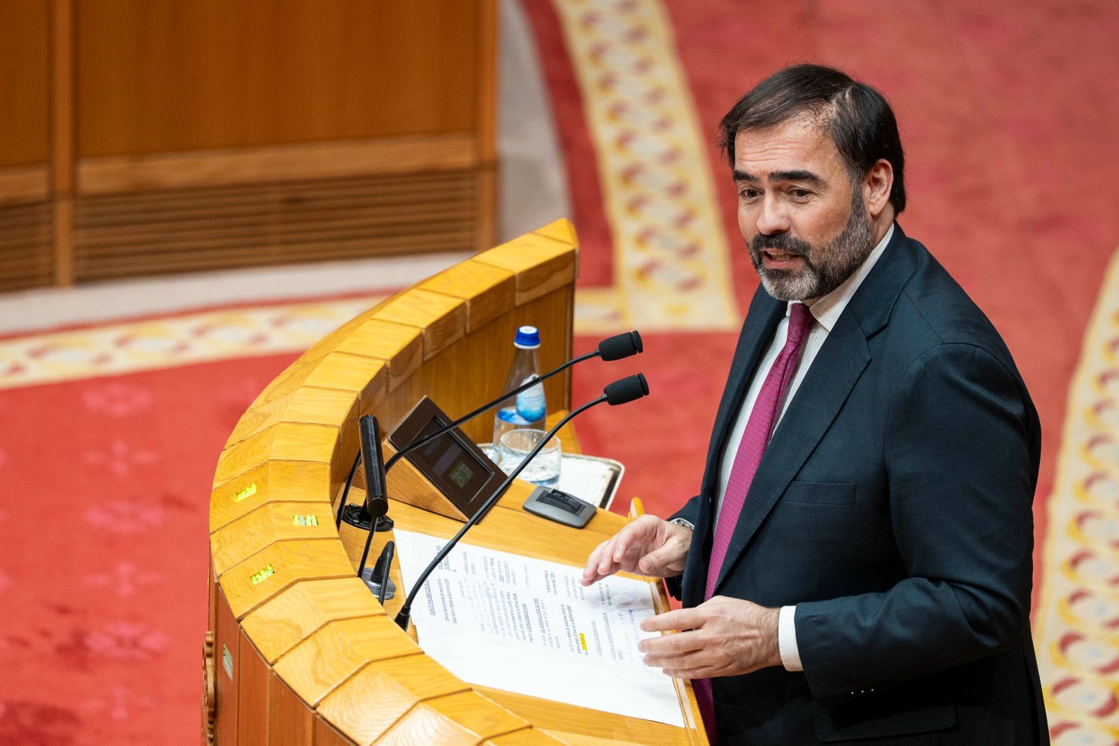 El portavoz del PPdeG, Alberto Pazos, durante el DEA, este viernes