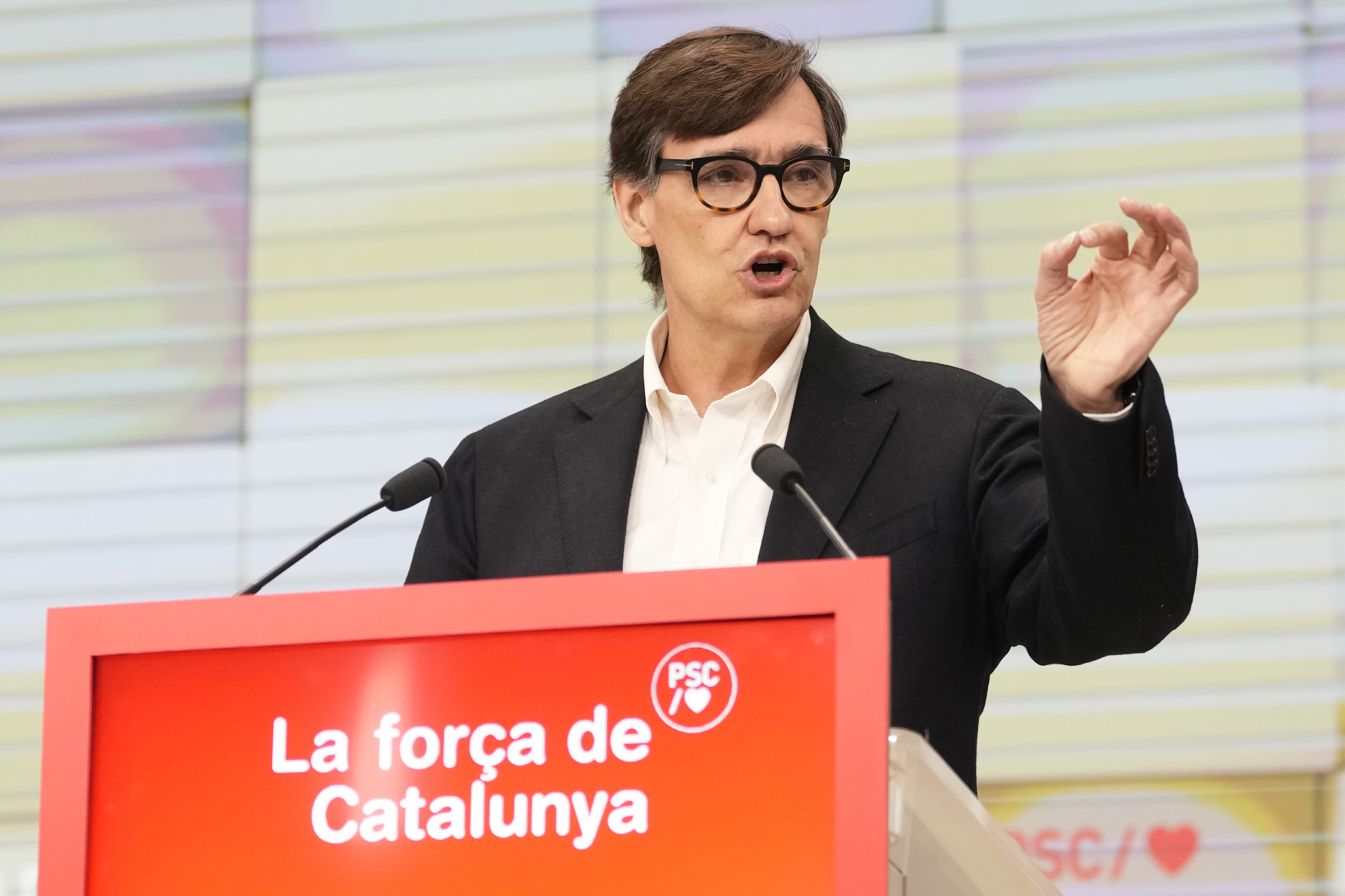 El presidente de la Generalitat, Salvador Illa, en el consejo nacional del PSC.