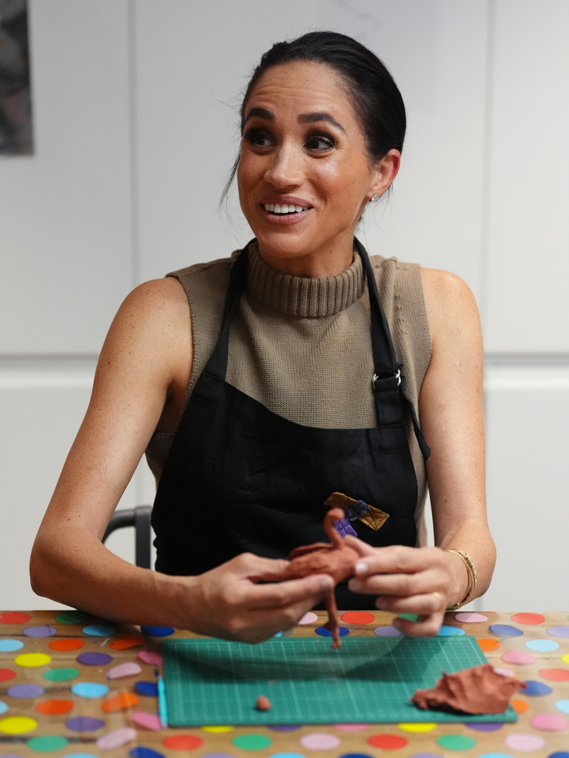 Meghan Markle durante la visita de los duques de Sussex al Museo de los Veteranos de Melbourne
