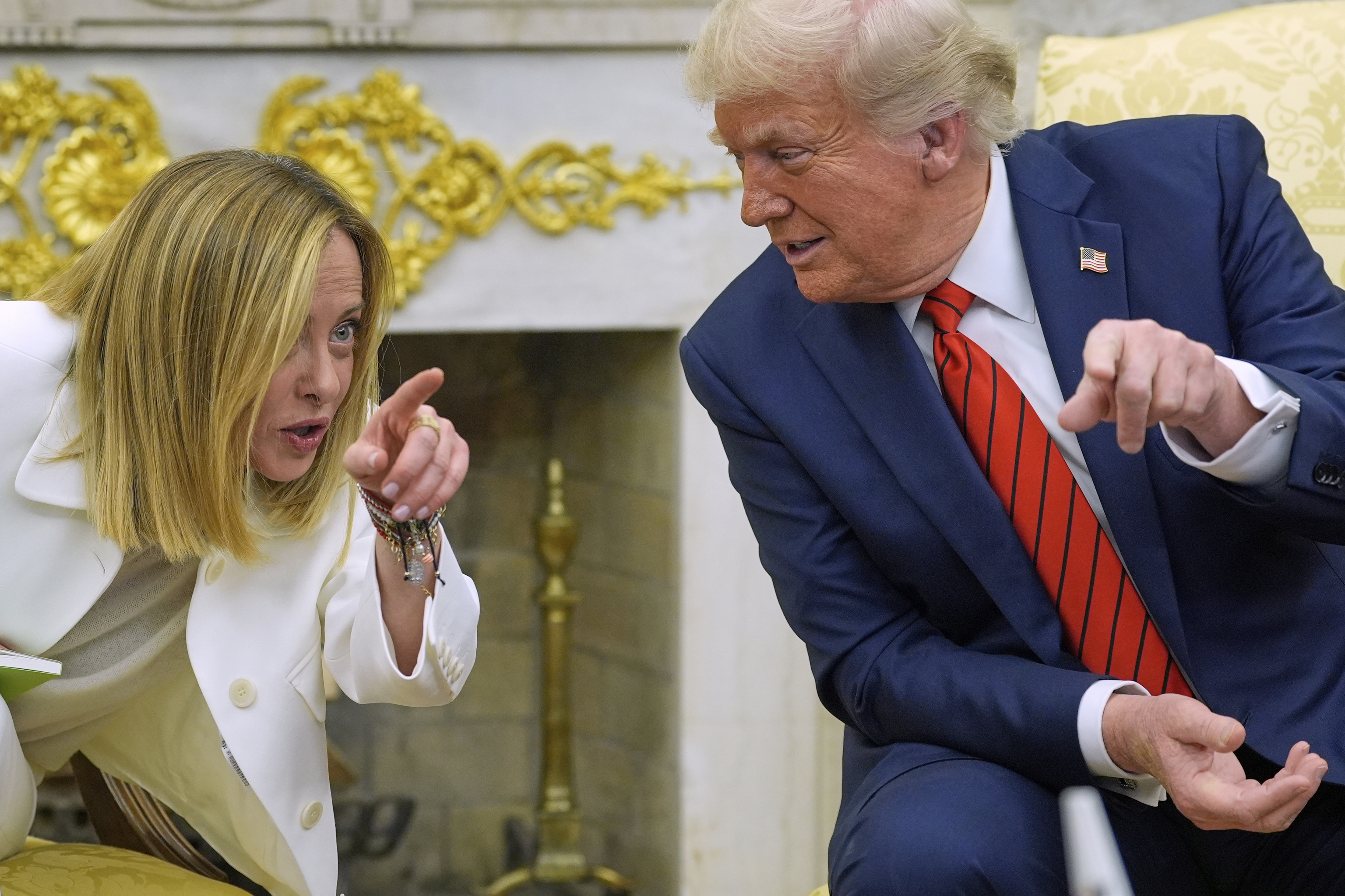 Donald Trump, junto a Giorgia Meloni en la Casa Blanca.