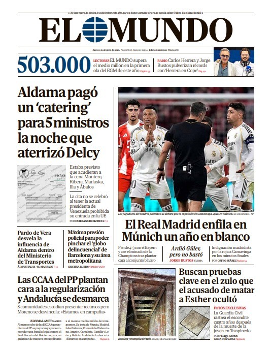 Portada de EL MUNDO del jueves 16 de abril de 2026 | Medios
