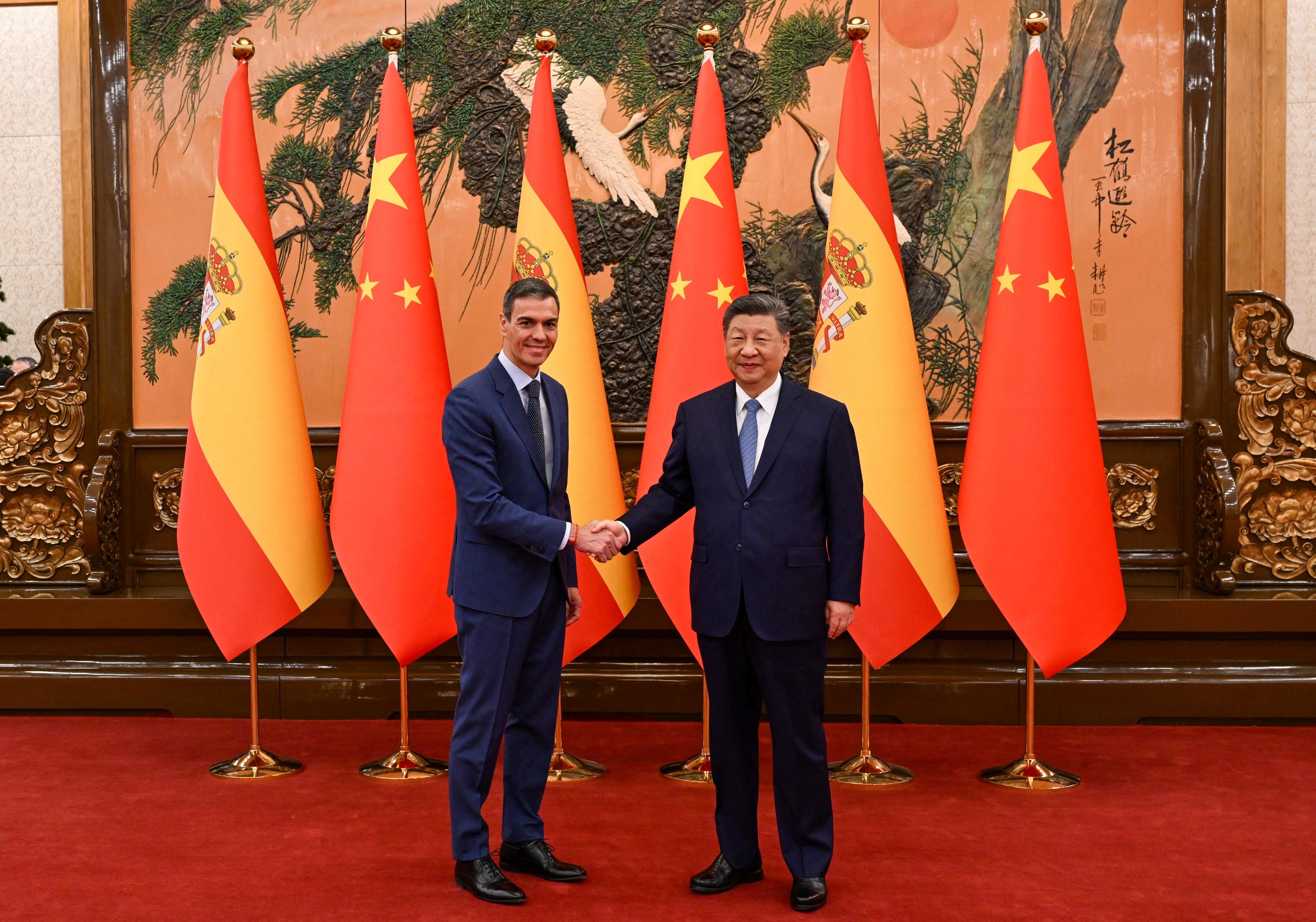 Pedro Sánchez y Xi Jinping, el pasado martes, durante su encuentro en Pekín.