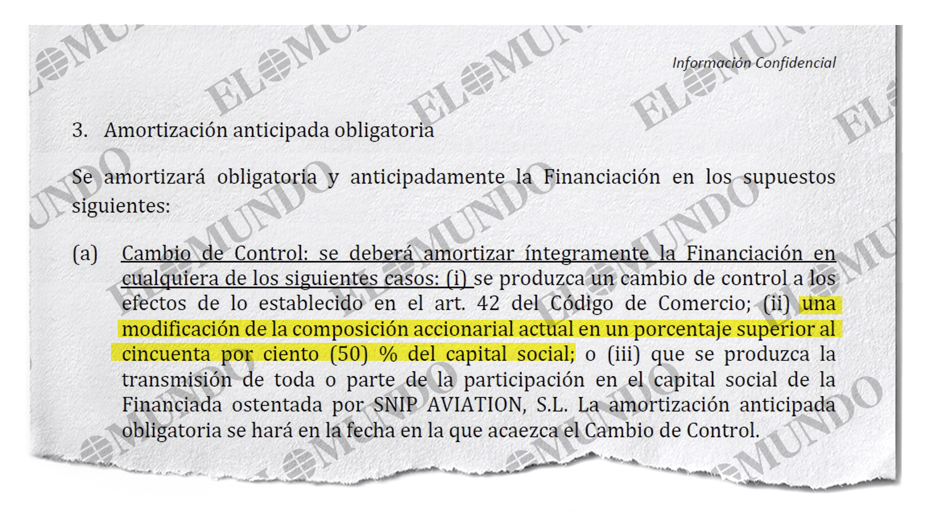Extracto del acuerdo confidencial de la Sepi con Plus Ultra en 2021.