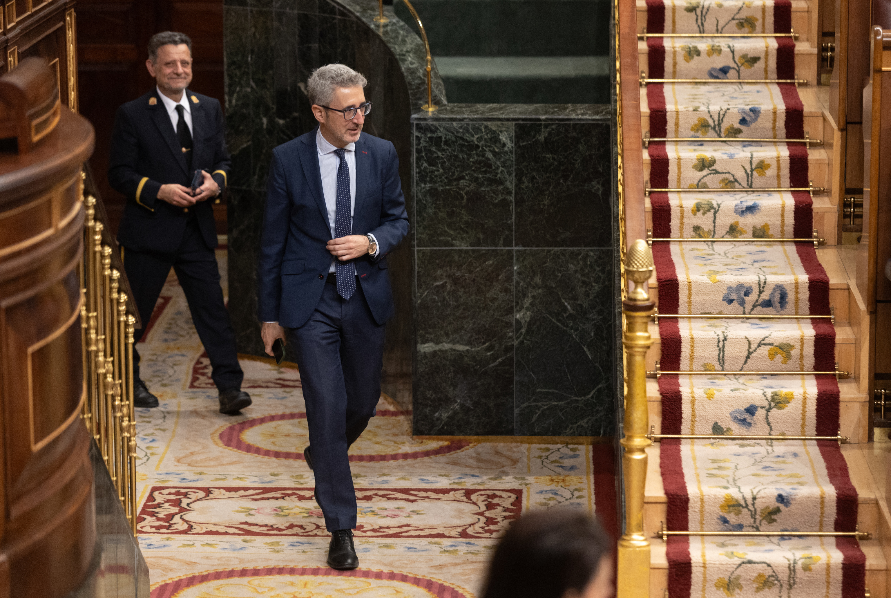 El ministro de Hacienda, Arcadi España, durante un pleno en el Congreso de los Diputados.