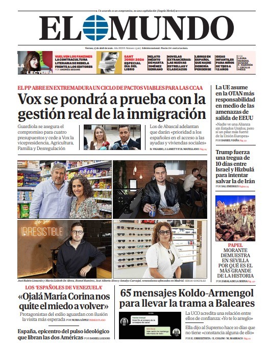 Portada de EL MUNDO del viernes 17 de abril de 2026