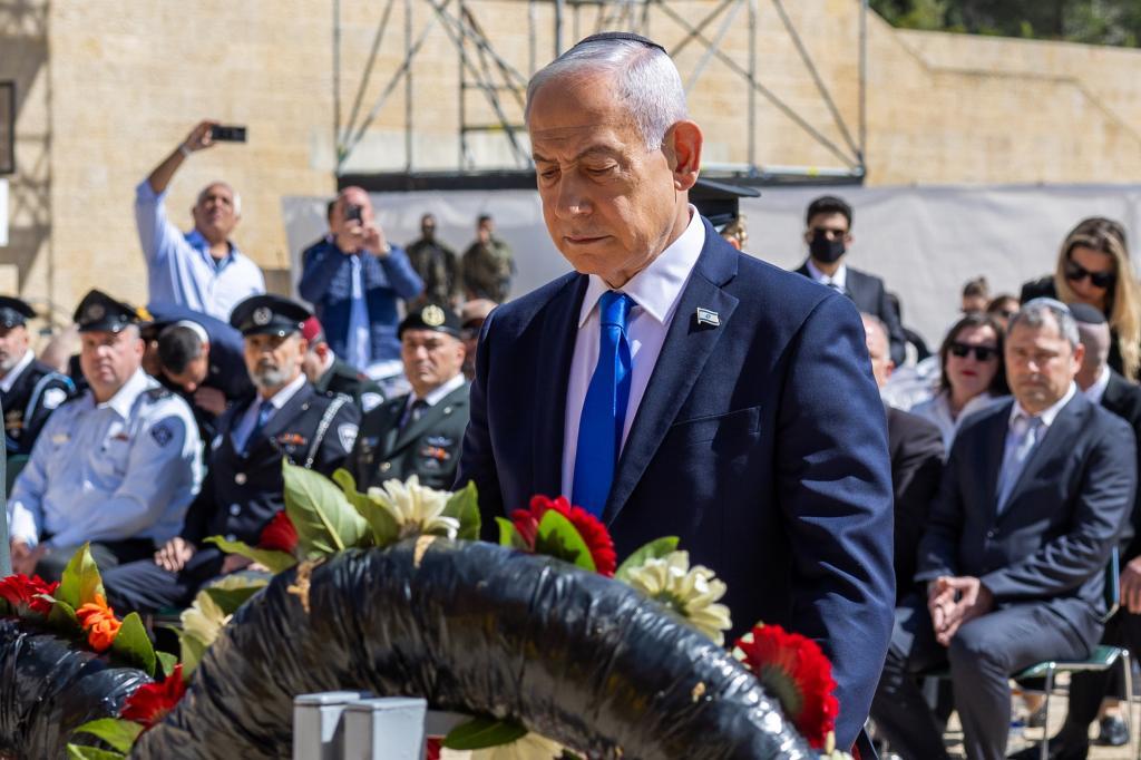 Benjamin Netanyahu, el martes, en un acto en el museo del Holocausto en Jerusal�n.