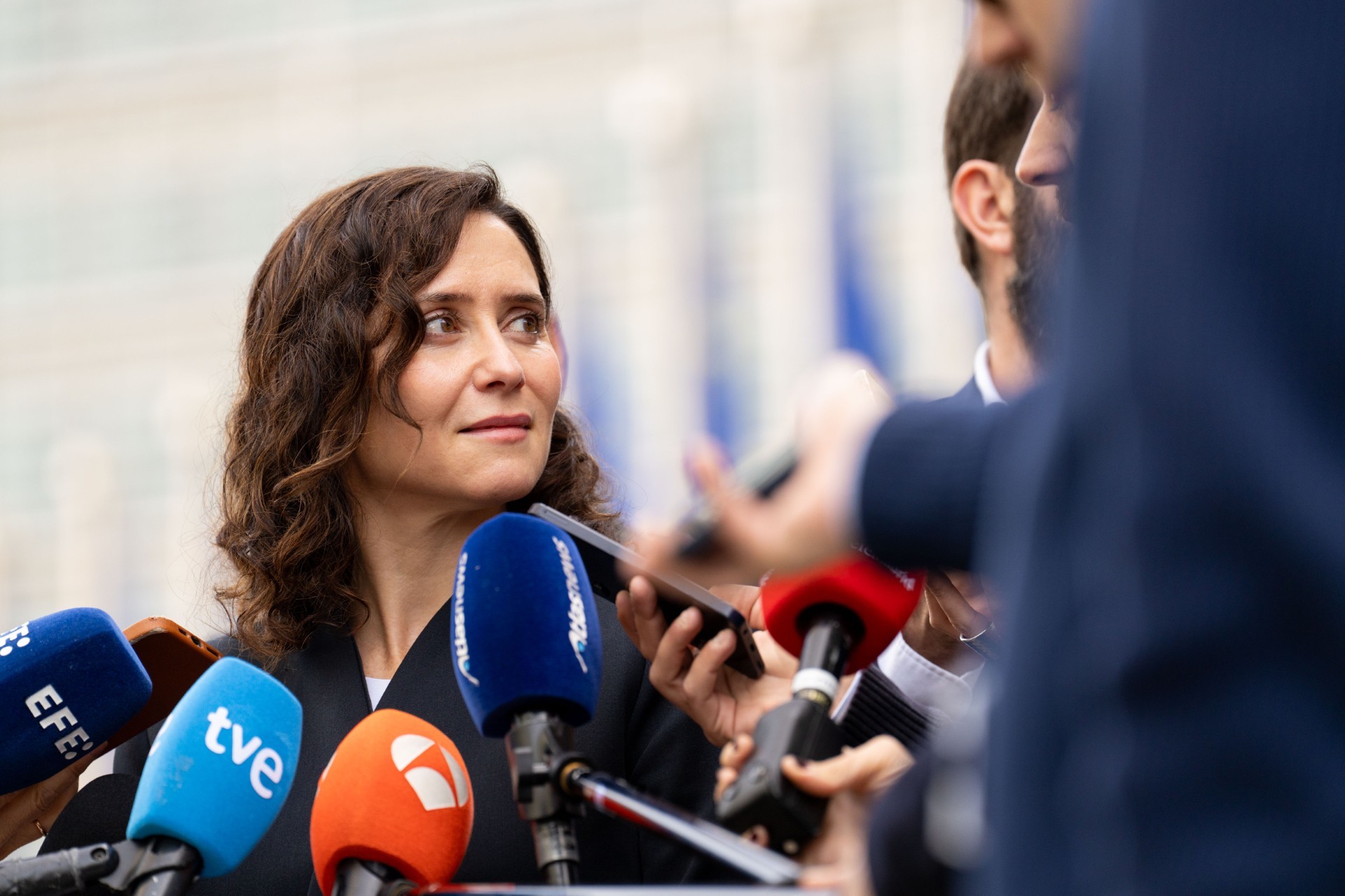 La presidenta de la Comunidad de Madrid, Isabel Díaz Ayuso, este viernes en Bruselas.