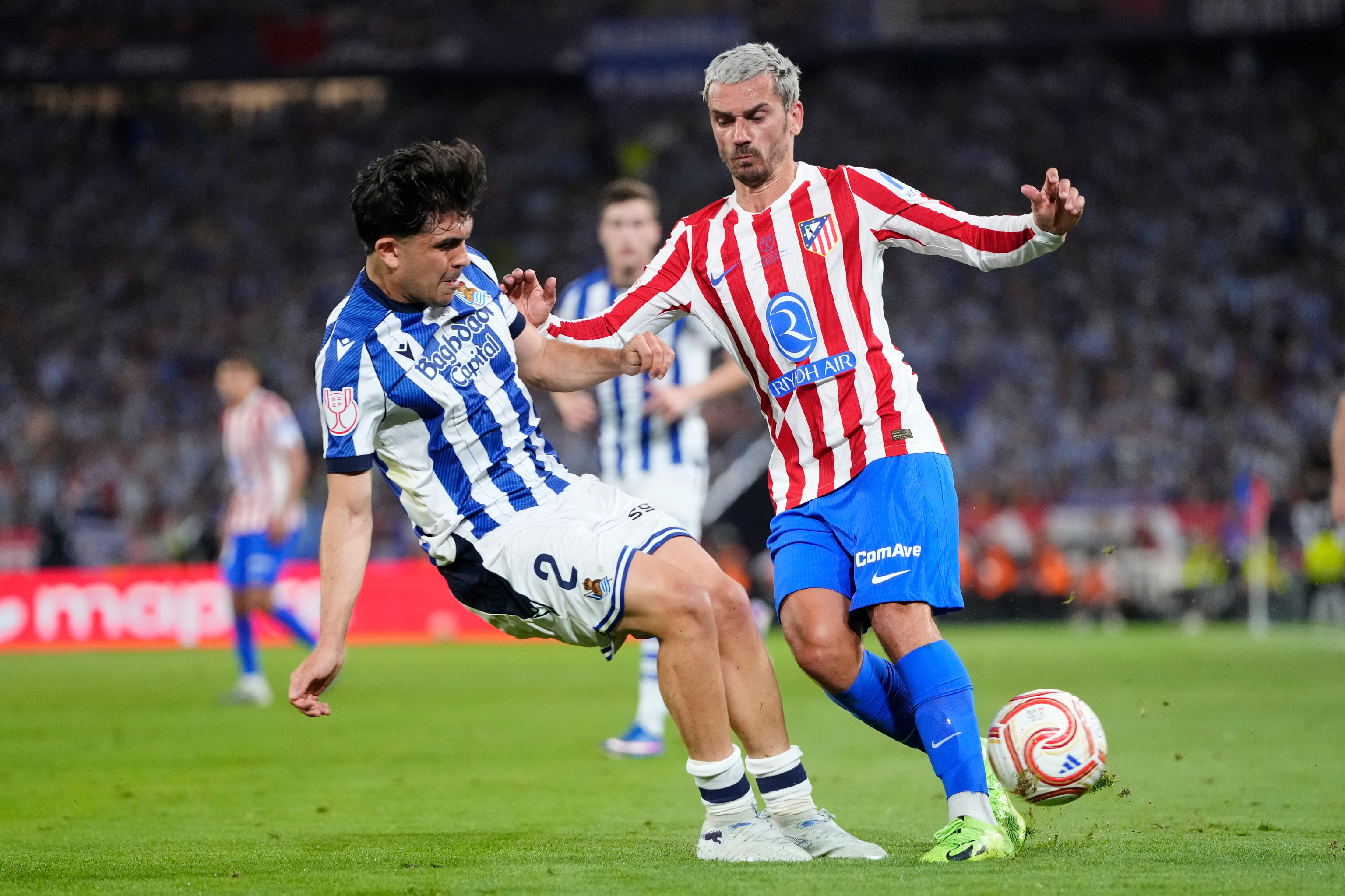 Arambury y Griezmann, en la final de la Copa del Rey.