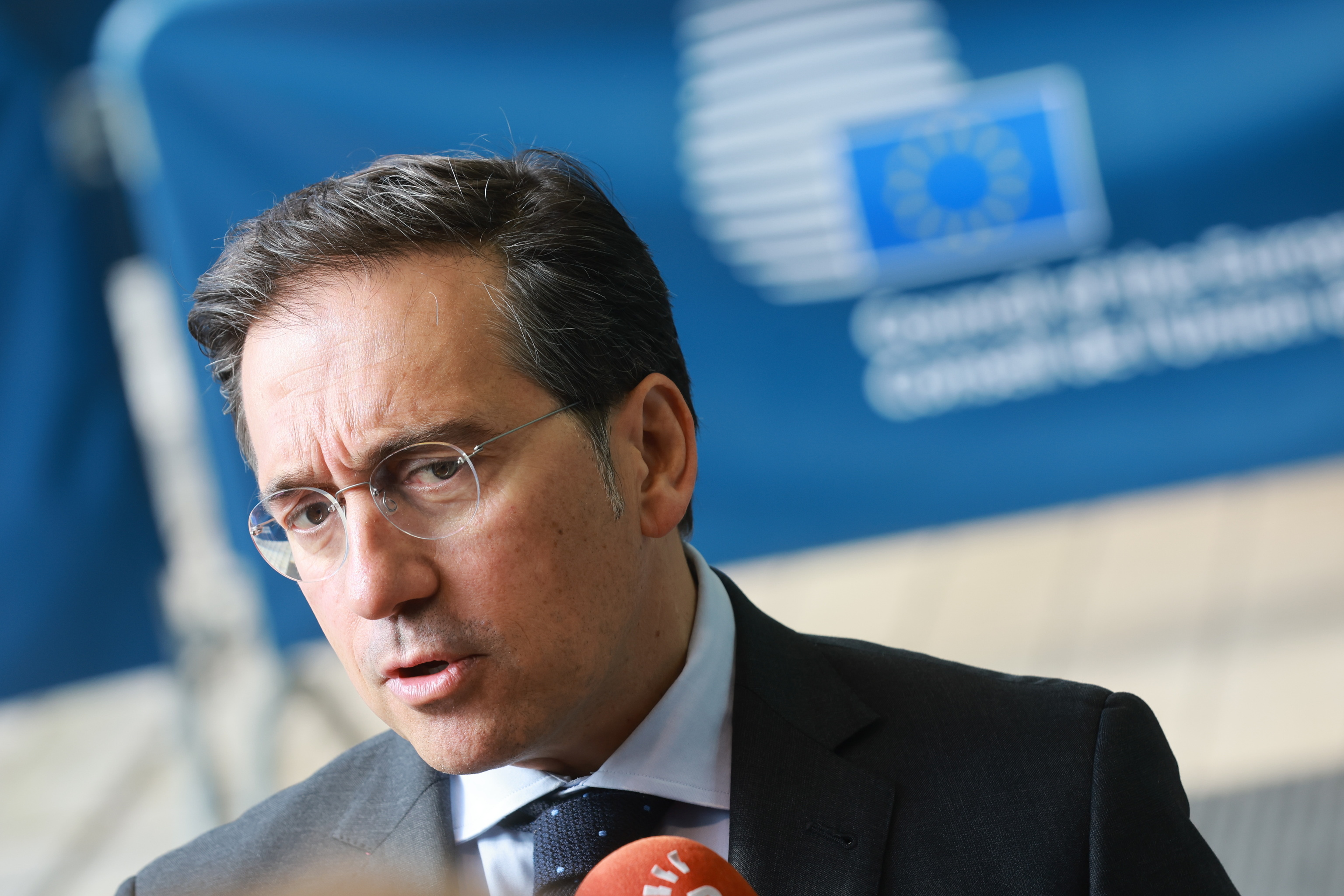 El ministro de Asuntos Exteriores, José Manuel Albares, este martes en Luxemburgo.