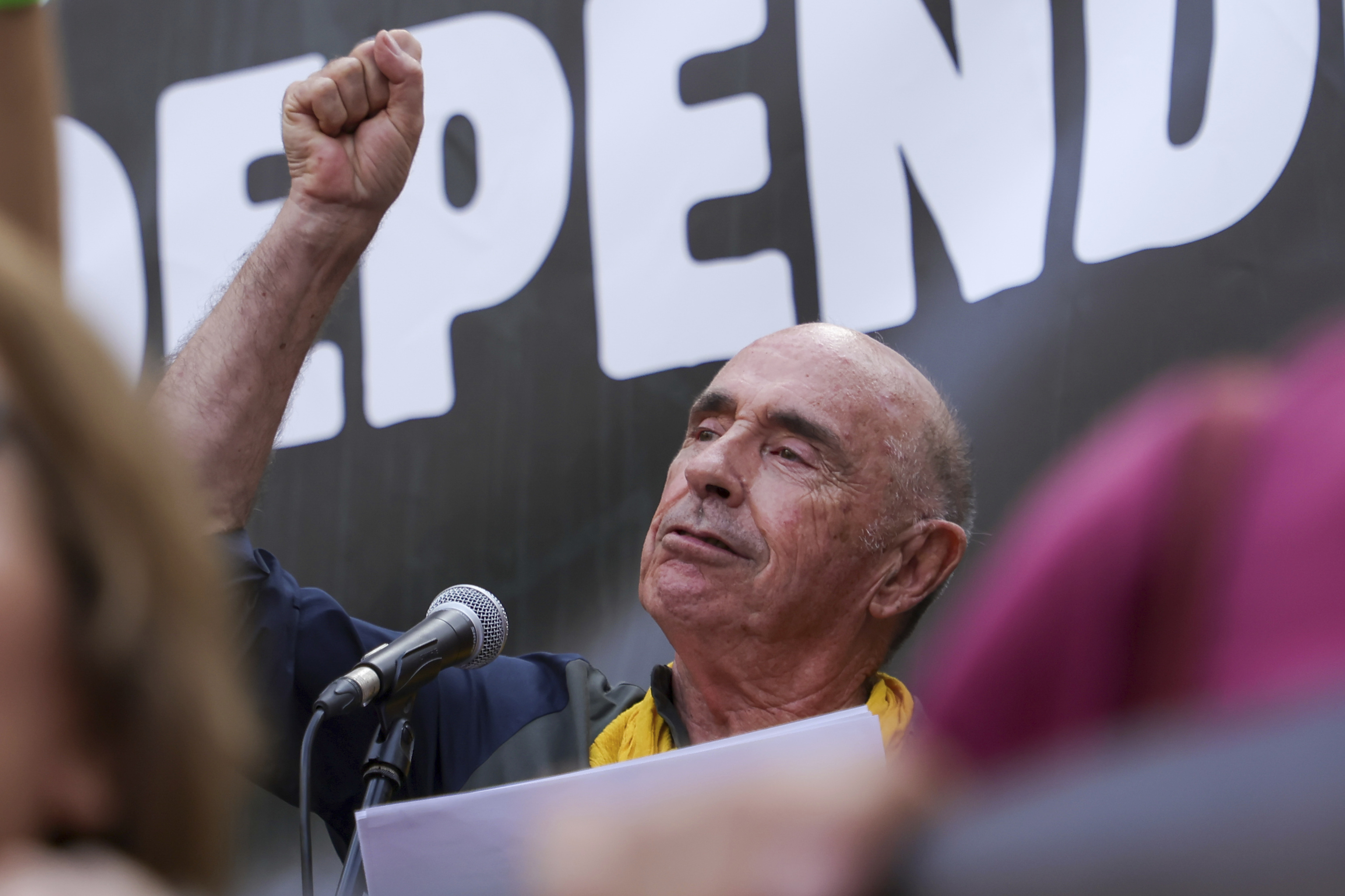 El presidente de la ANC, Lluís Llach, en la última Diada.