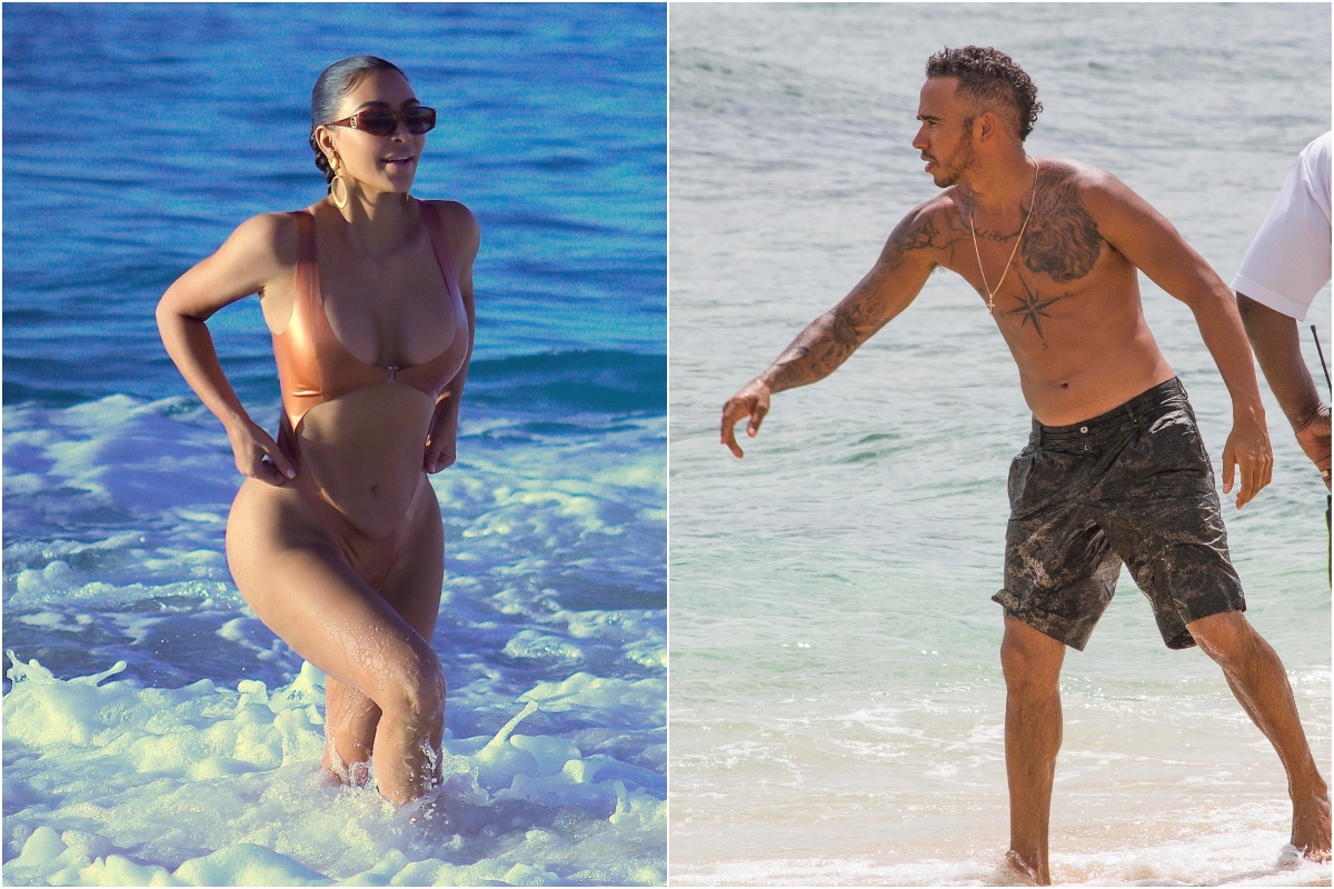 Kim Kardashian y Lewis Hamilton.