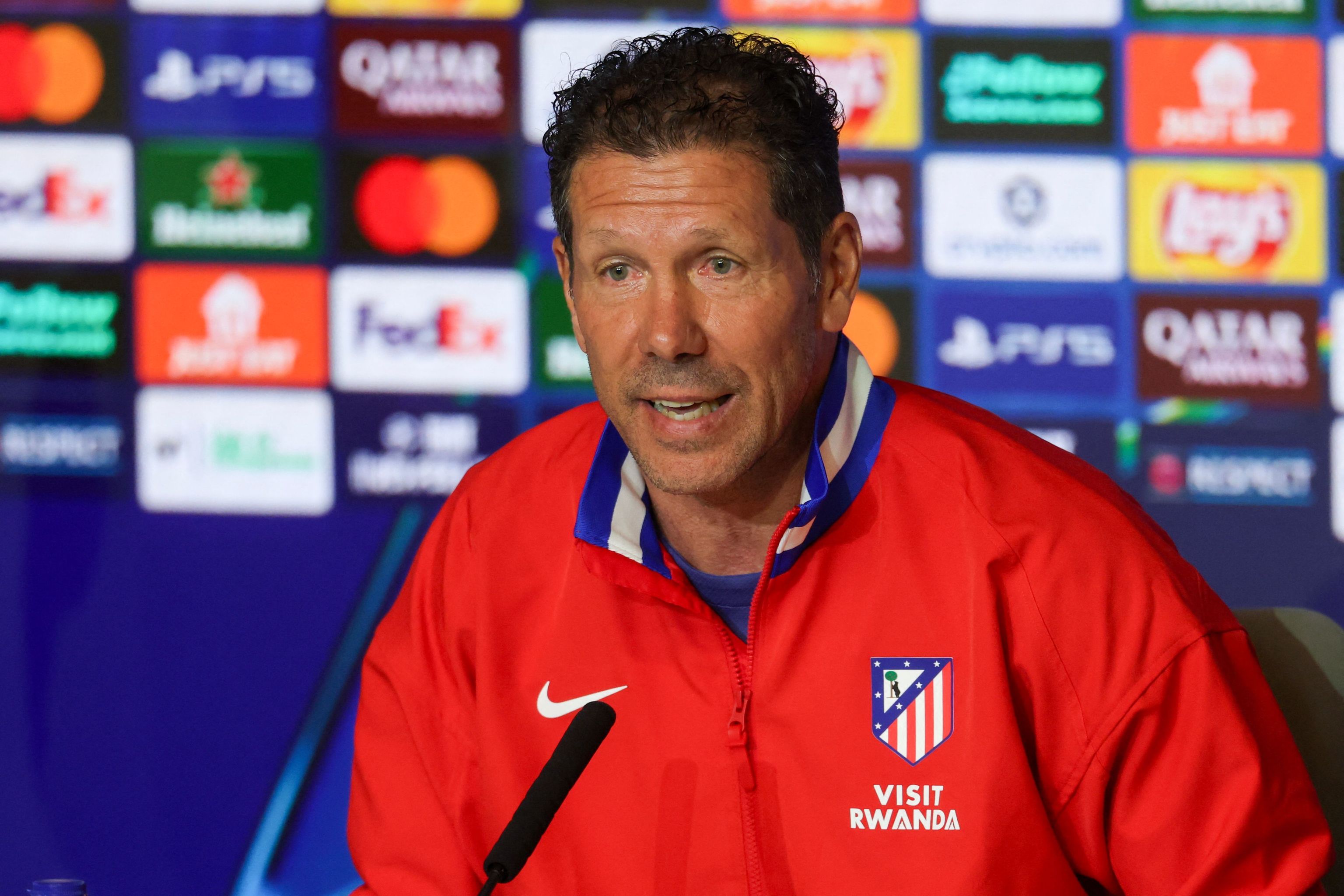 Simeone, en la rueda de prensa previa al duelo contra el Arsenal.