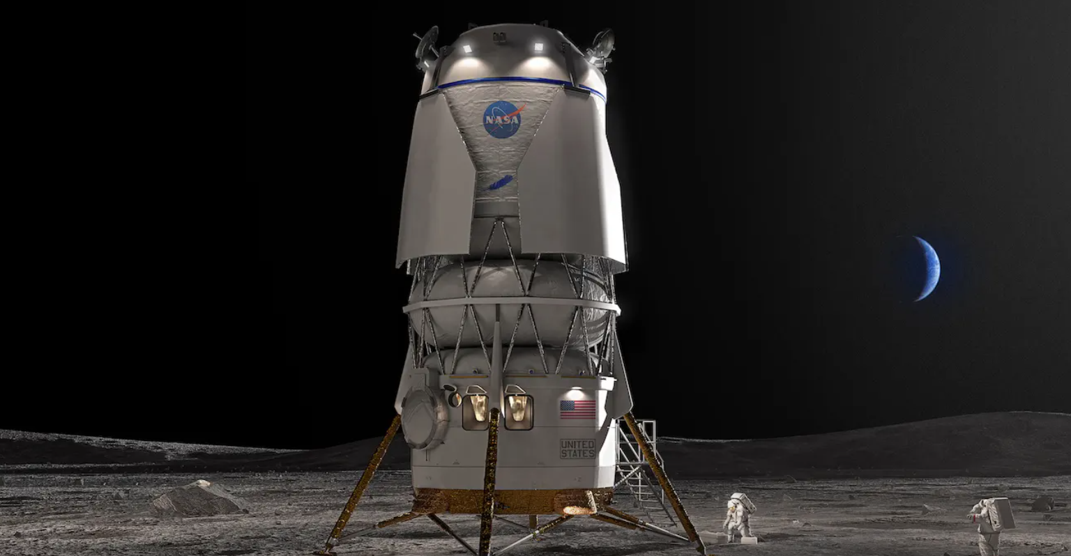 Recreaci�n del m�dulo Blue Moon de la empresa Blue Origin, de Jeff Bezos