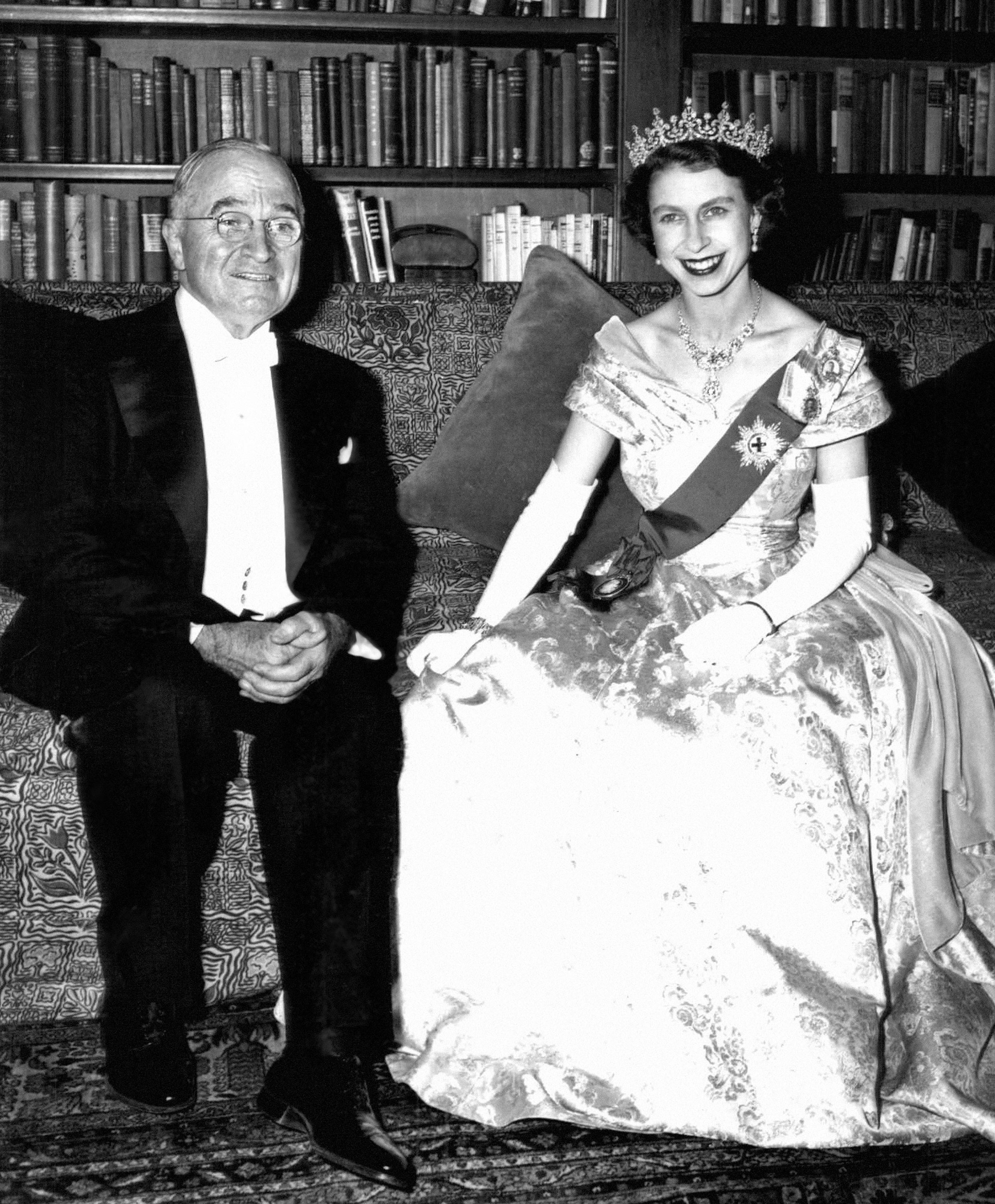 La aún princesa Isabel con Harry Truman, en 1951.
