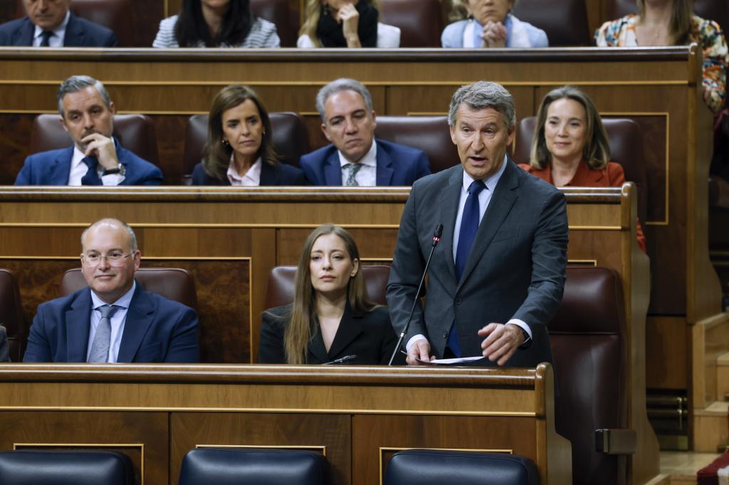 Alberto N��ez Feij�o, durante su turno de preguntas al Gobierno.