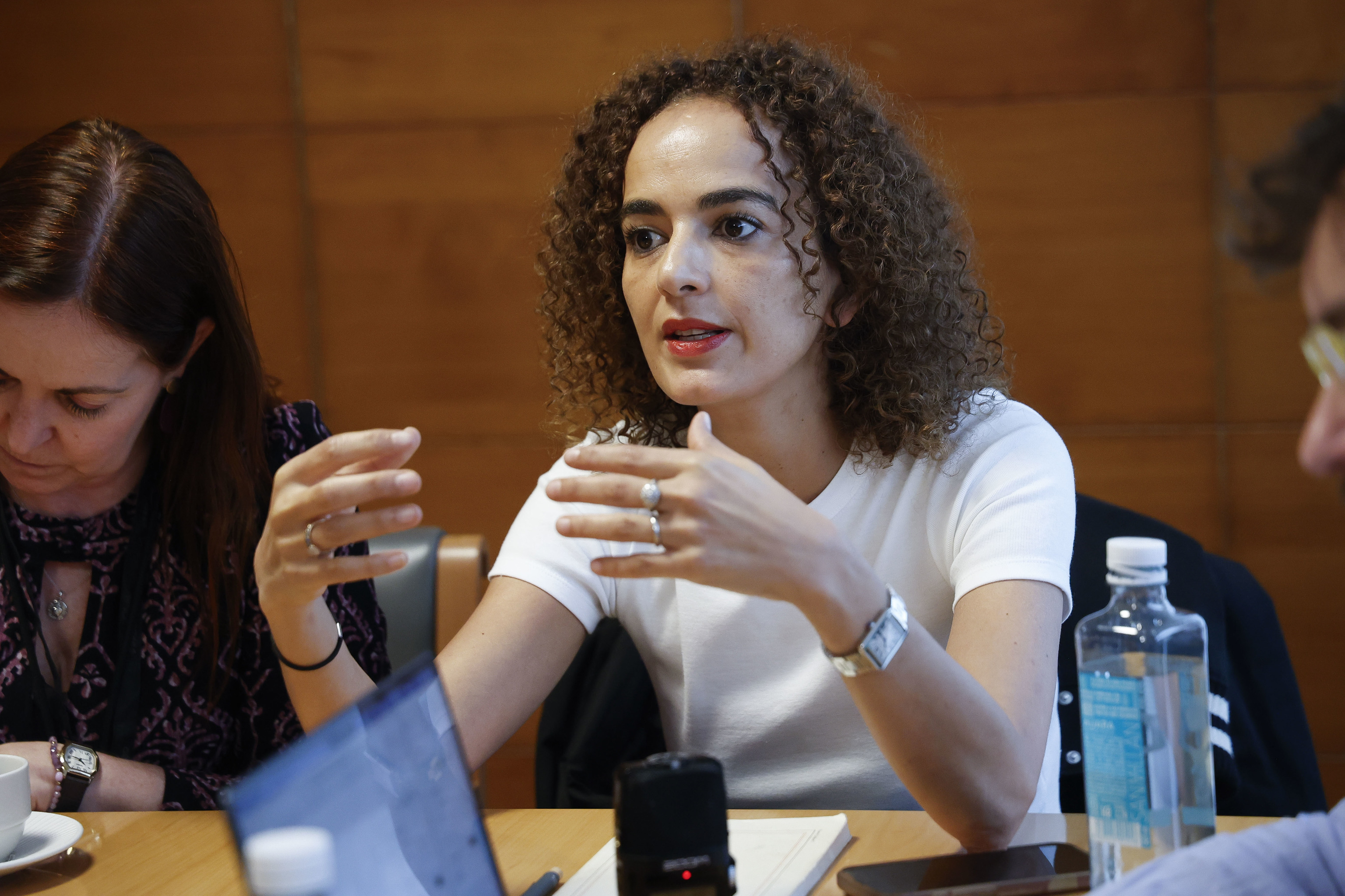 Slimani durante el encuentro con los periodistas.