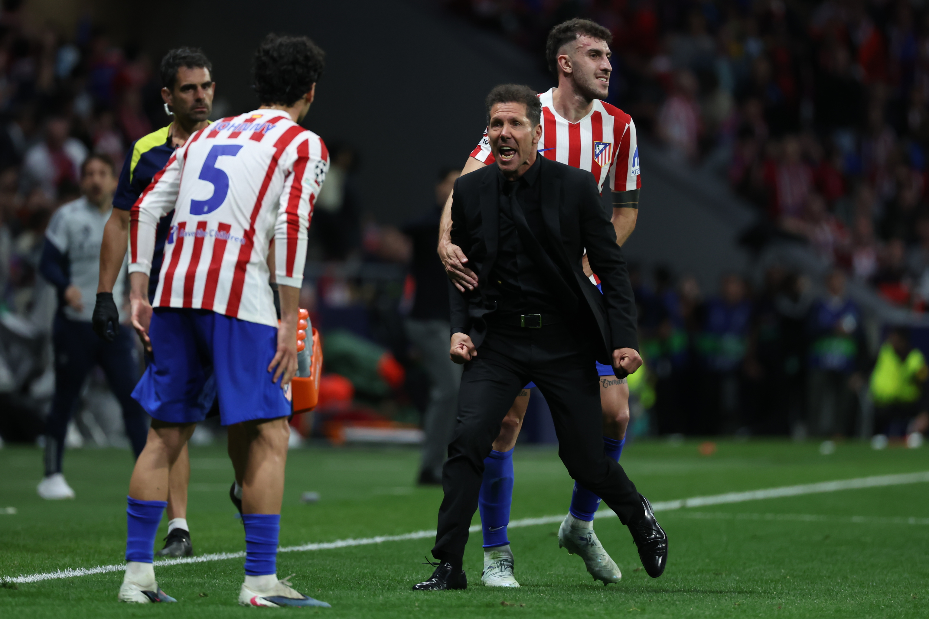 Simeone, durante el partido.