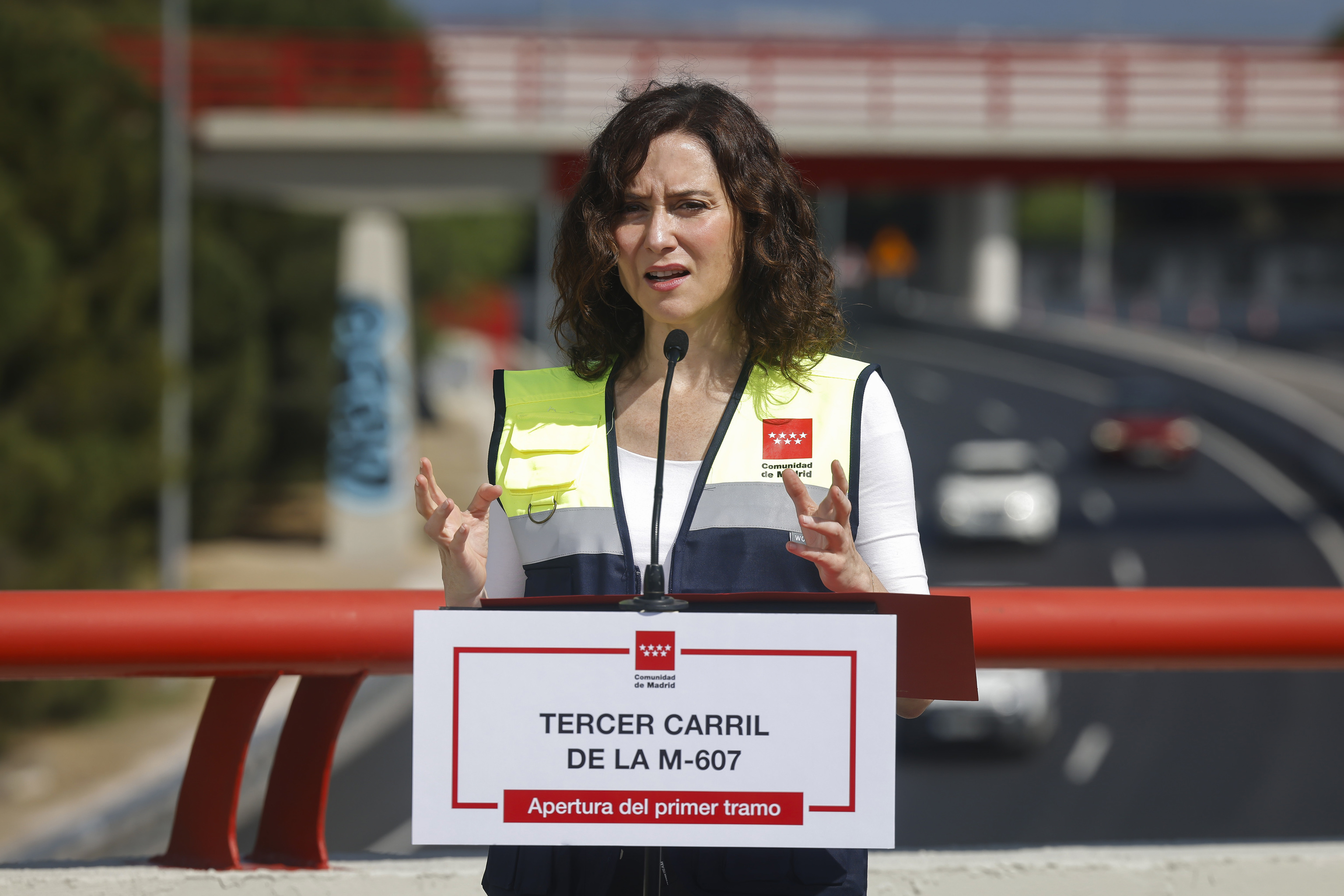Ayuso, este jueves en un acto en Tres Cantos.