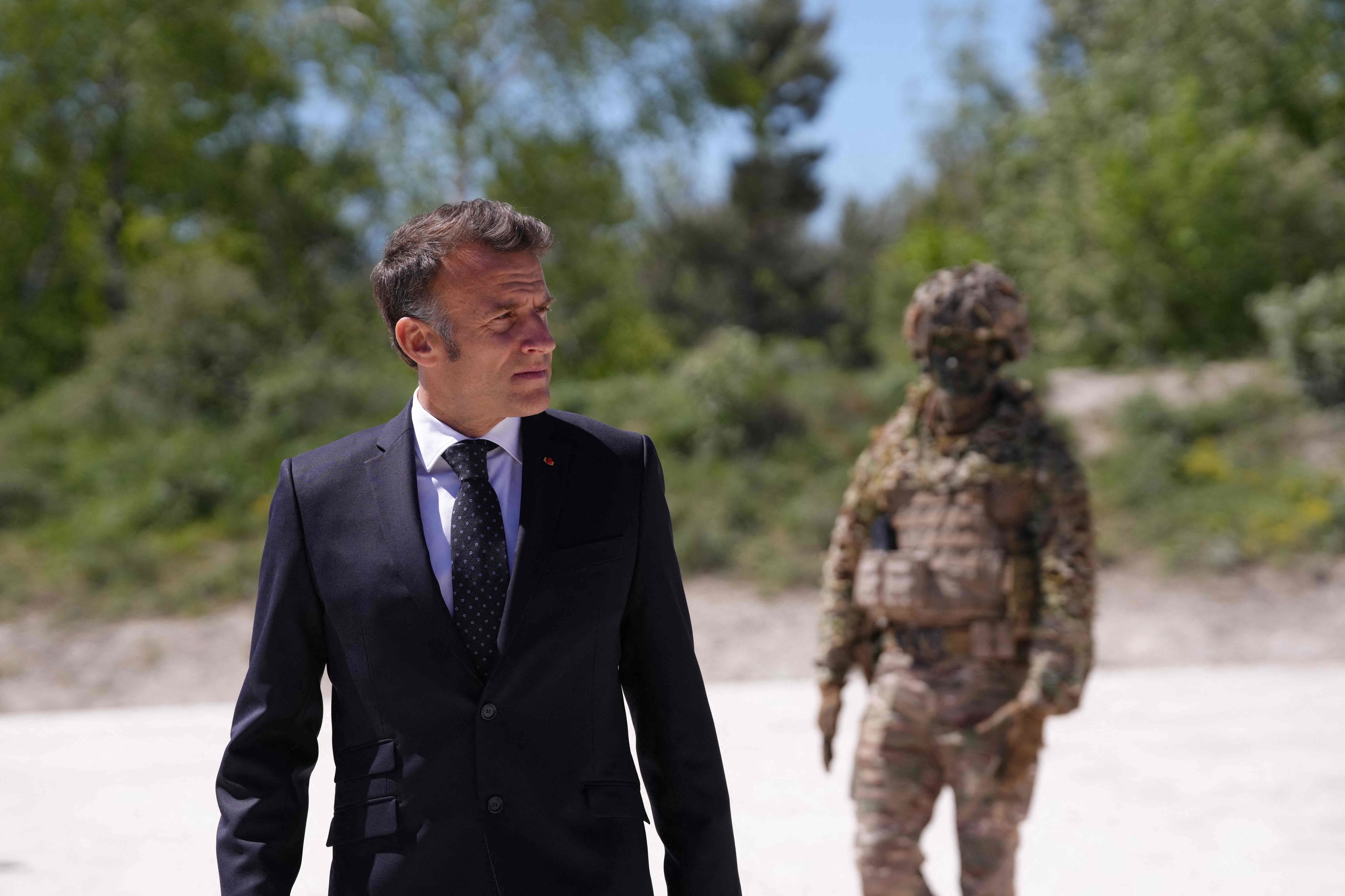 El presidente de Francia, Emmanuel Macron, en ejercicio militar Ori�n 2026.