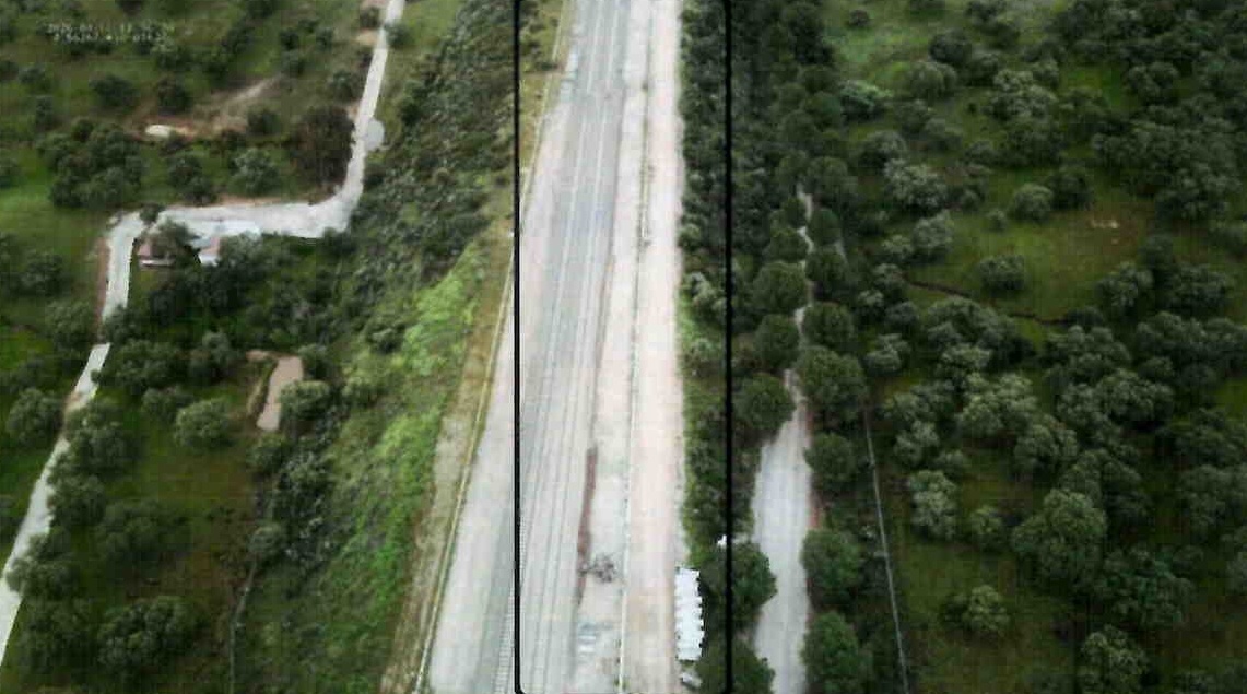 Imagen a�rea tomada por un dron de la Guardia Civil del tramo de v�a del accidente de Adamuz.