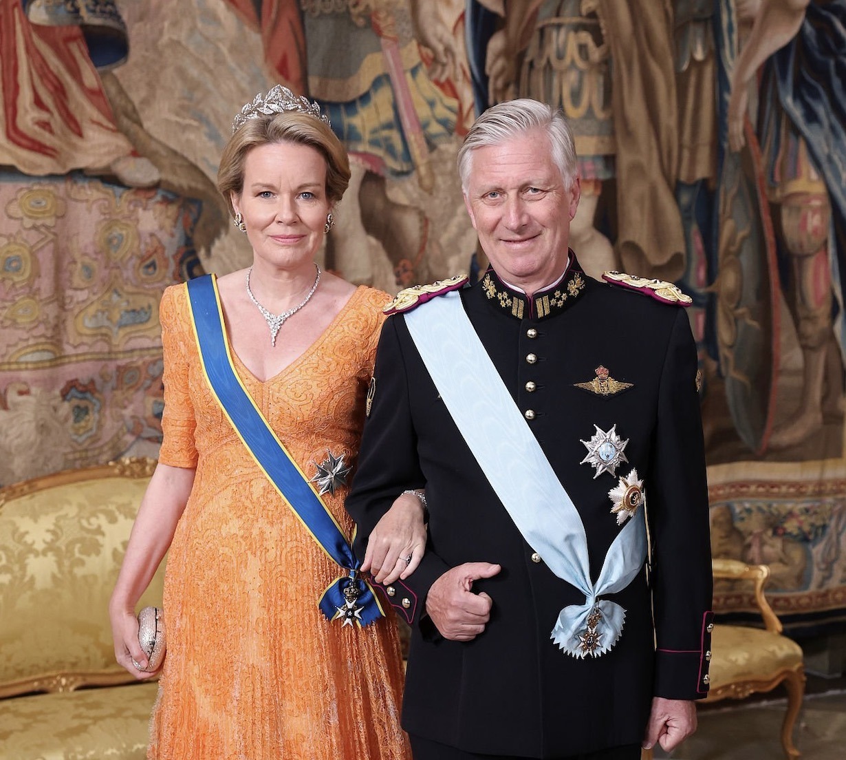Los reyes Felipe y Matilde de los Belgas.