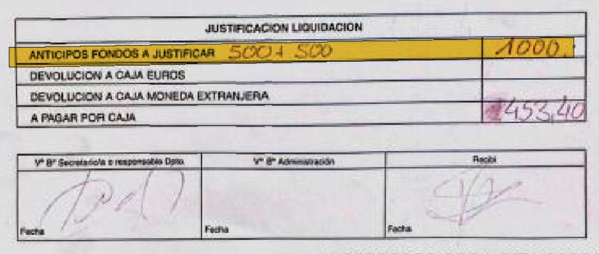 La hoja de liquidaci�n.