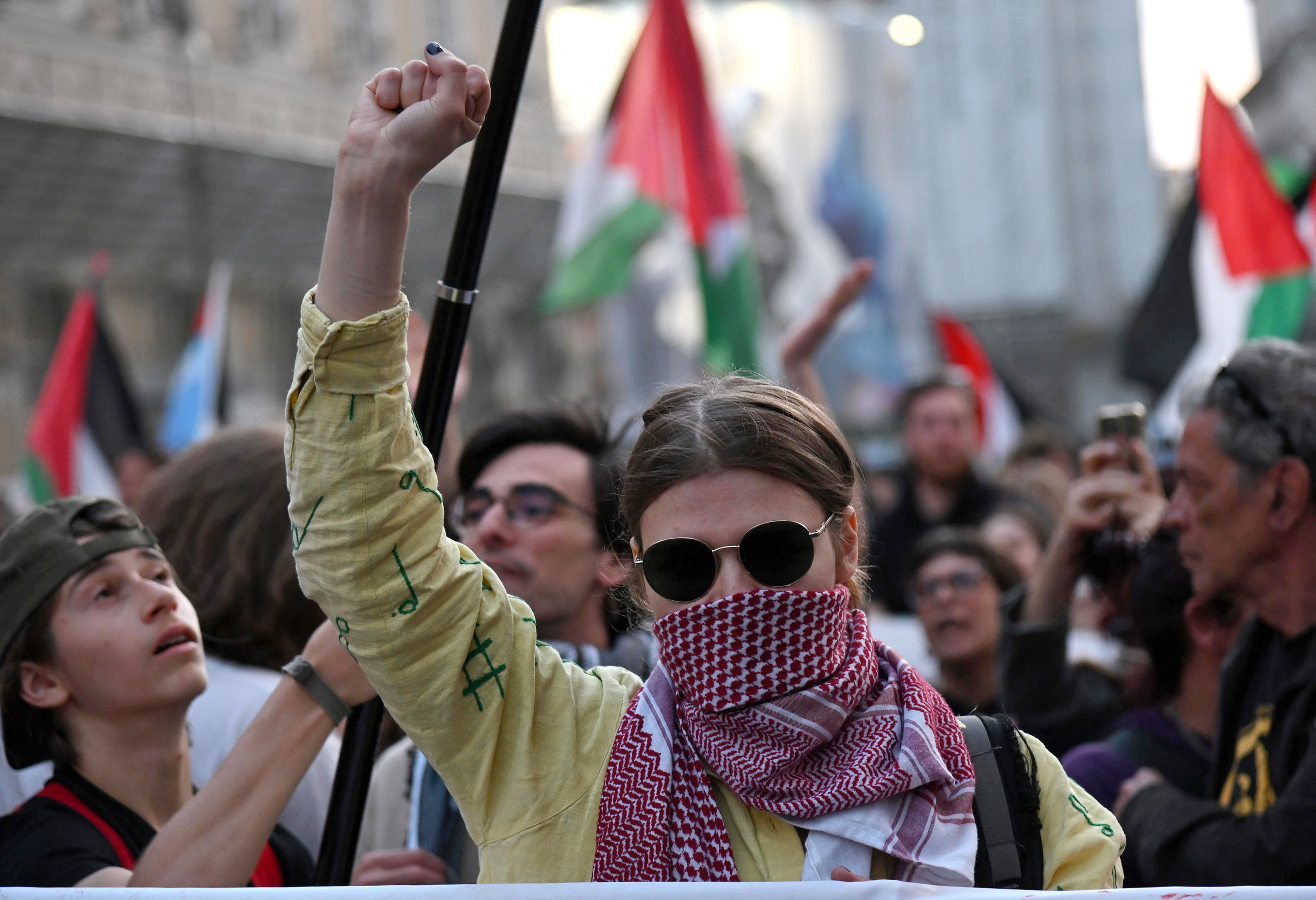 Manifestaci�n por la flotilla.